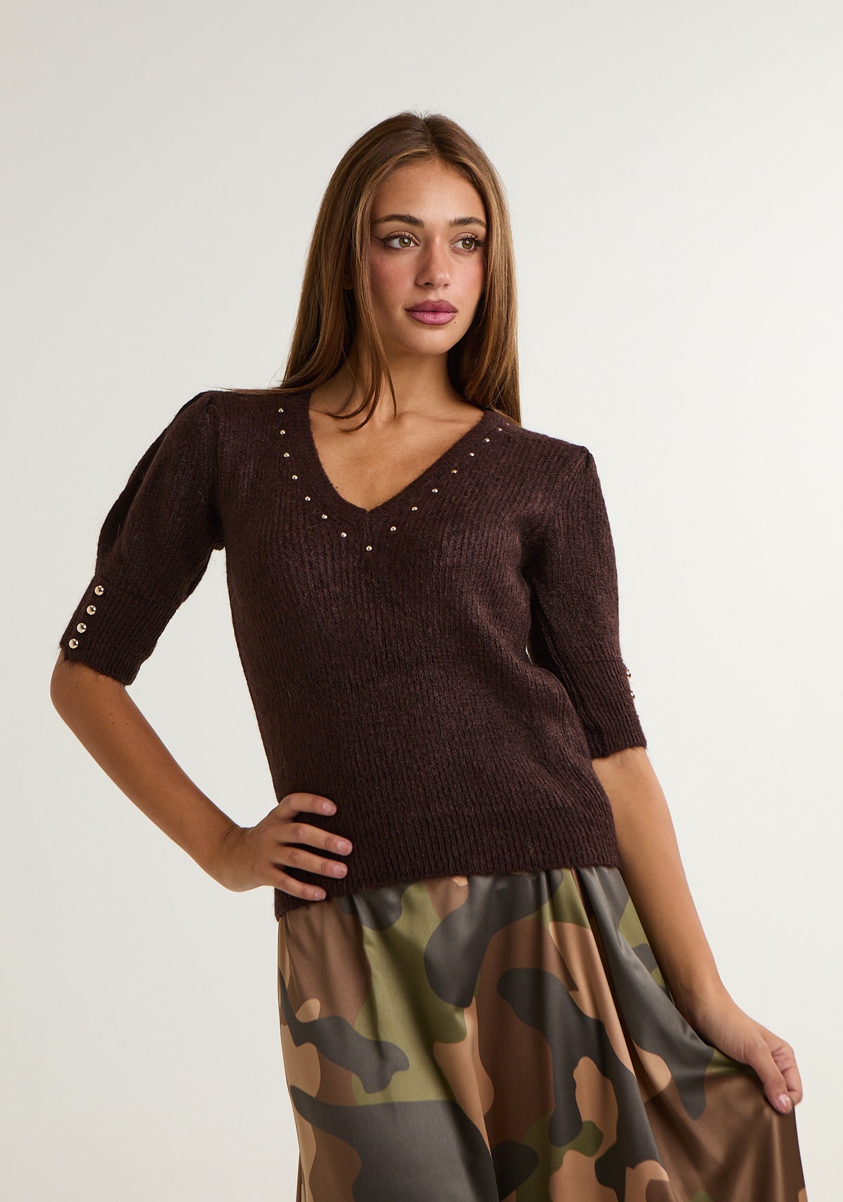 Maglione a mezza manica