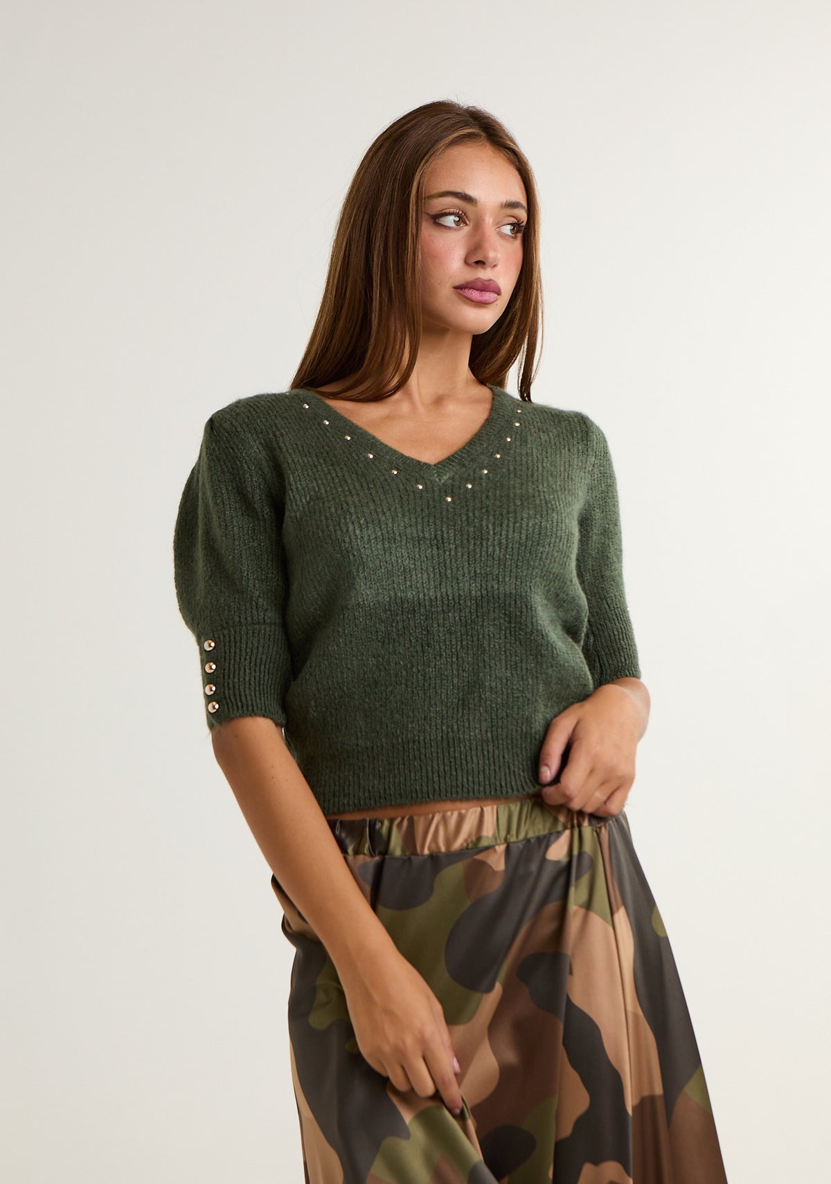 Maglione a mezza manica