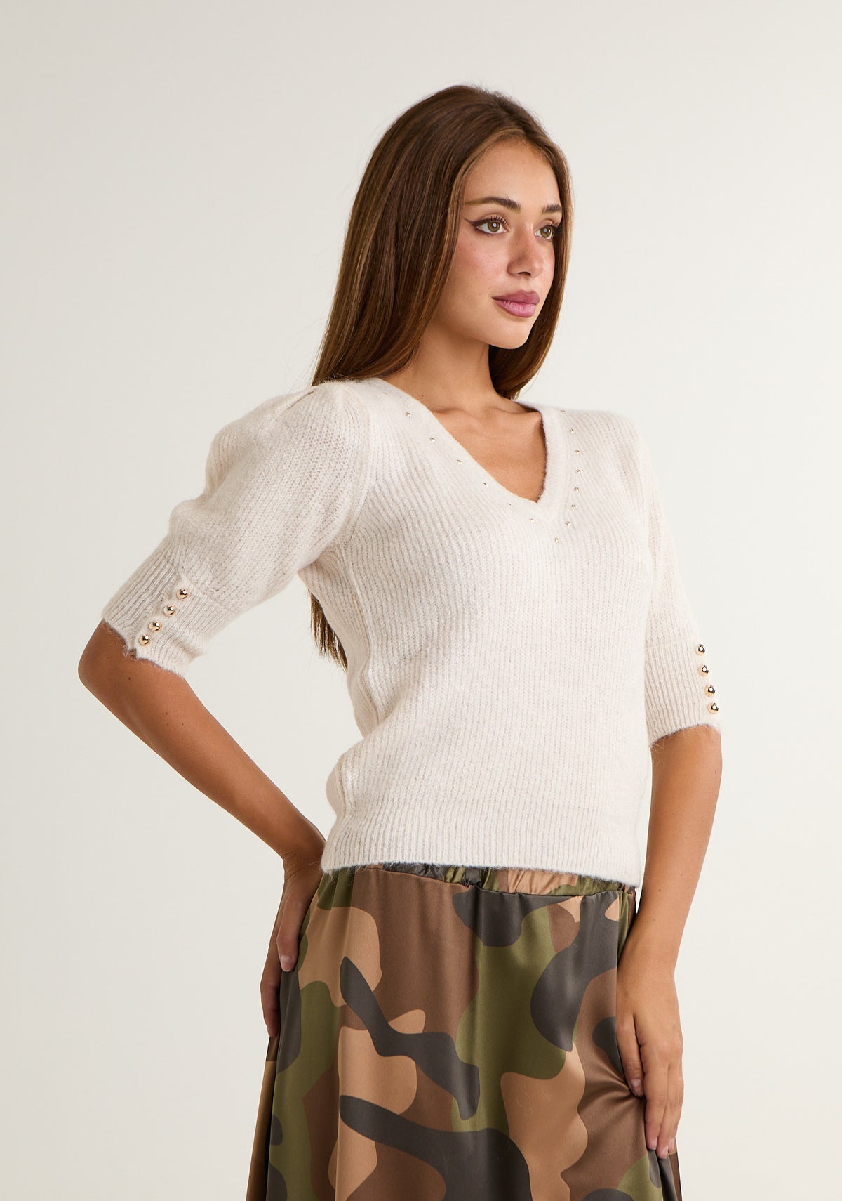Maglione a mezza manica