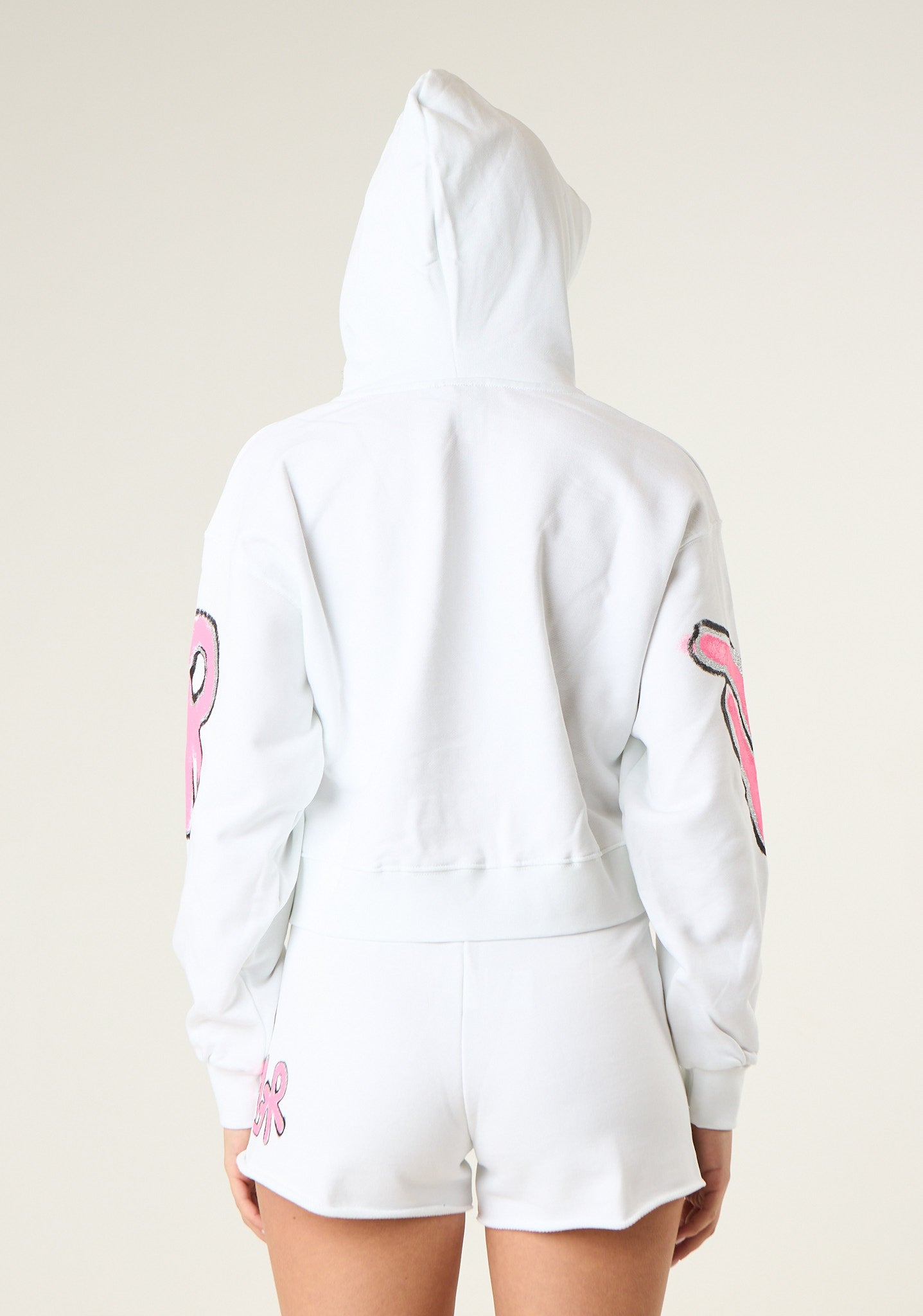 Felpa crop con cappuccio