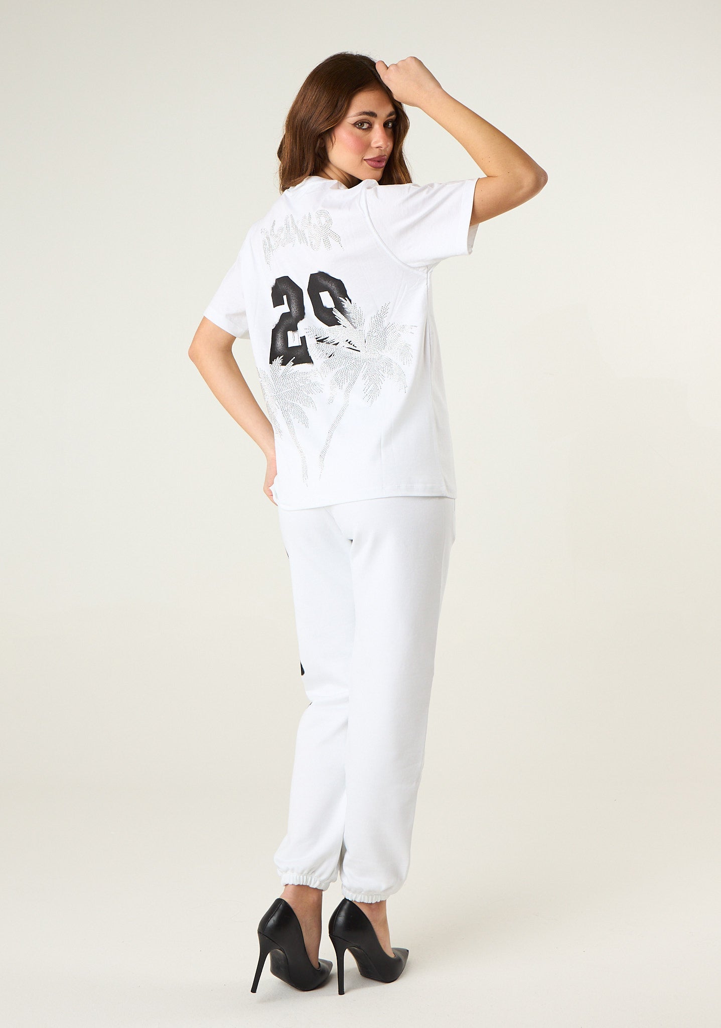 T-shirt con stampa posteriore