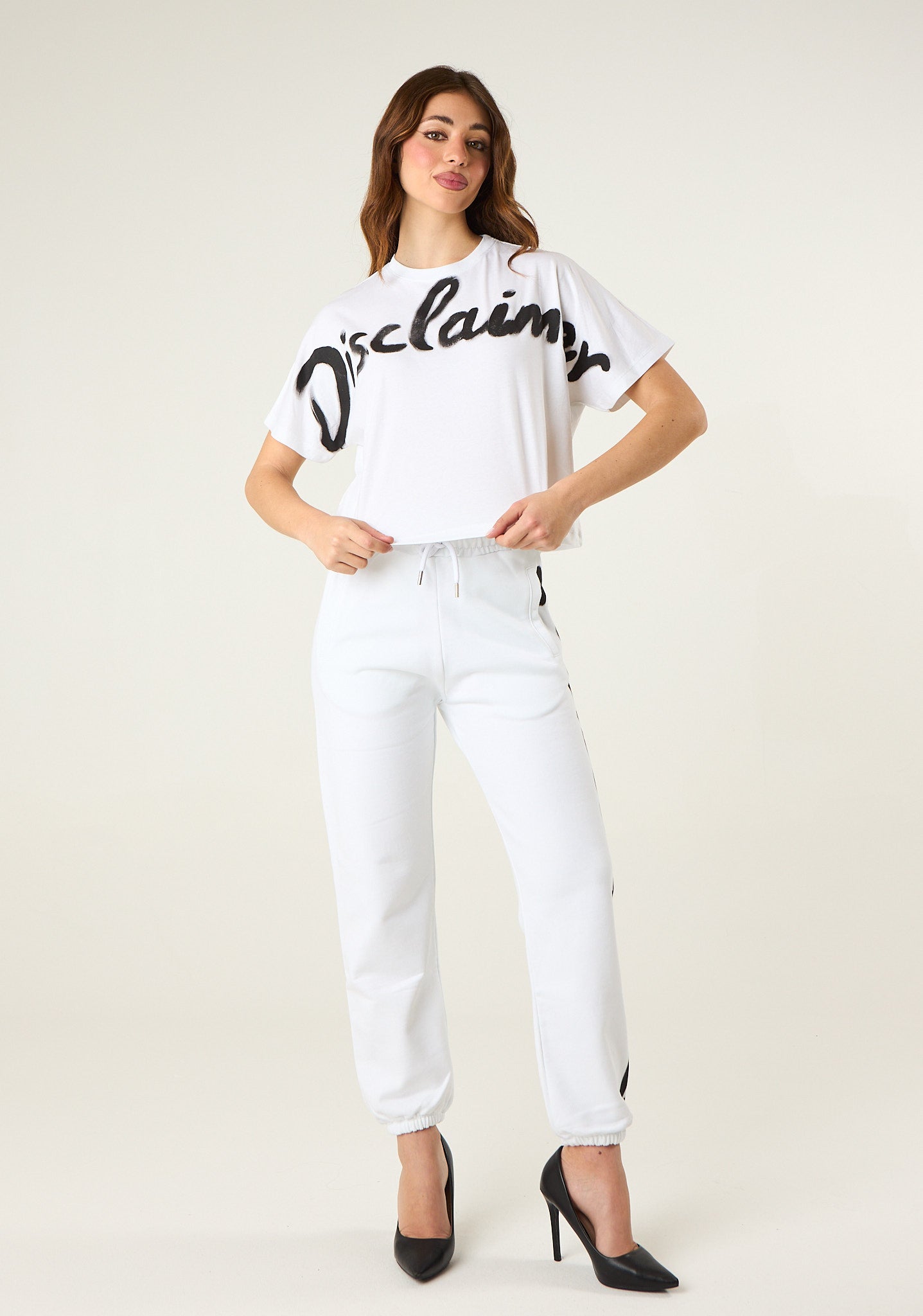 Pantalone tuta con stampa laterale