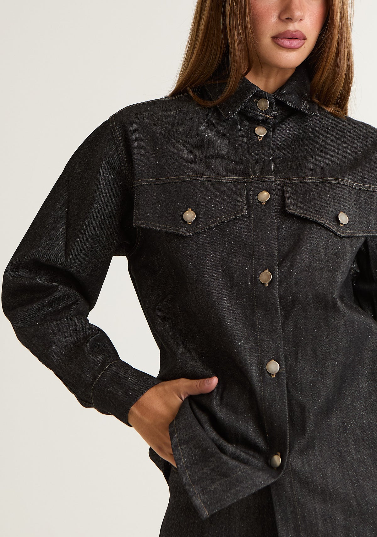 Giubbino denim lurex