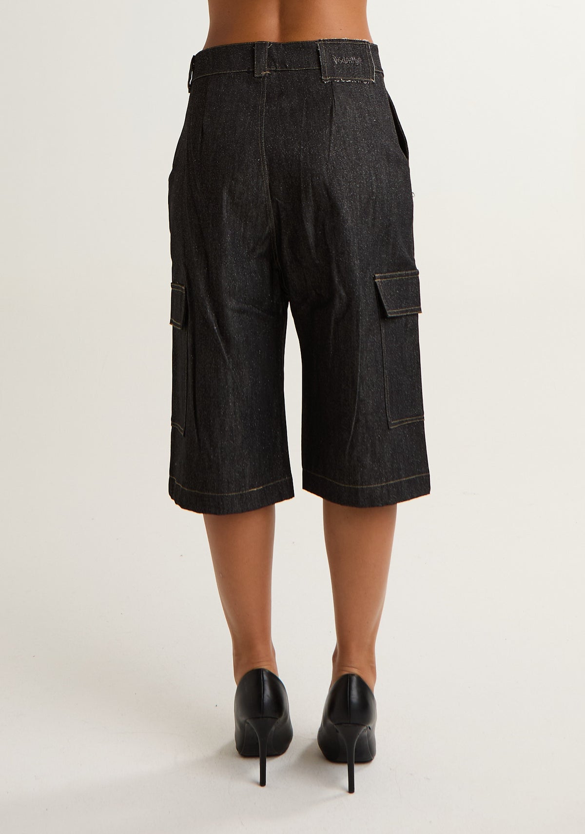 Bermuda in denim lurex
