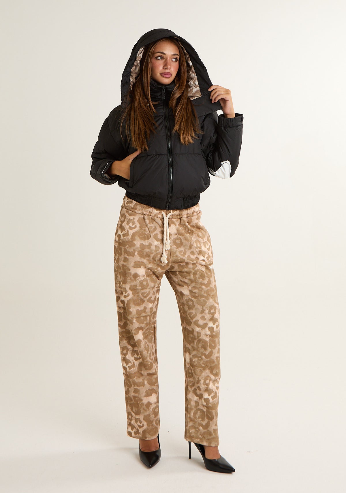 Pantalone in felpa maculato