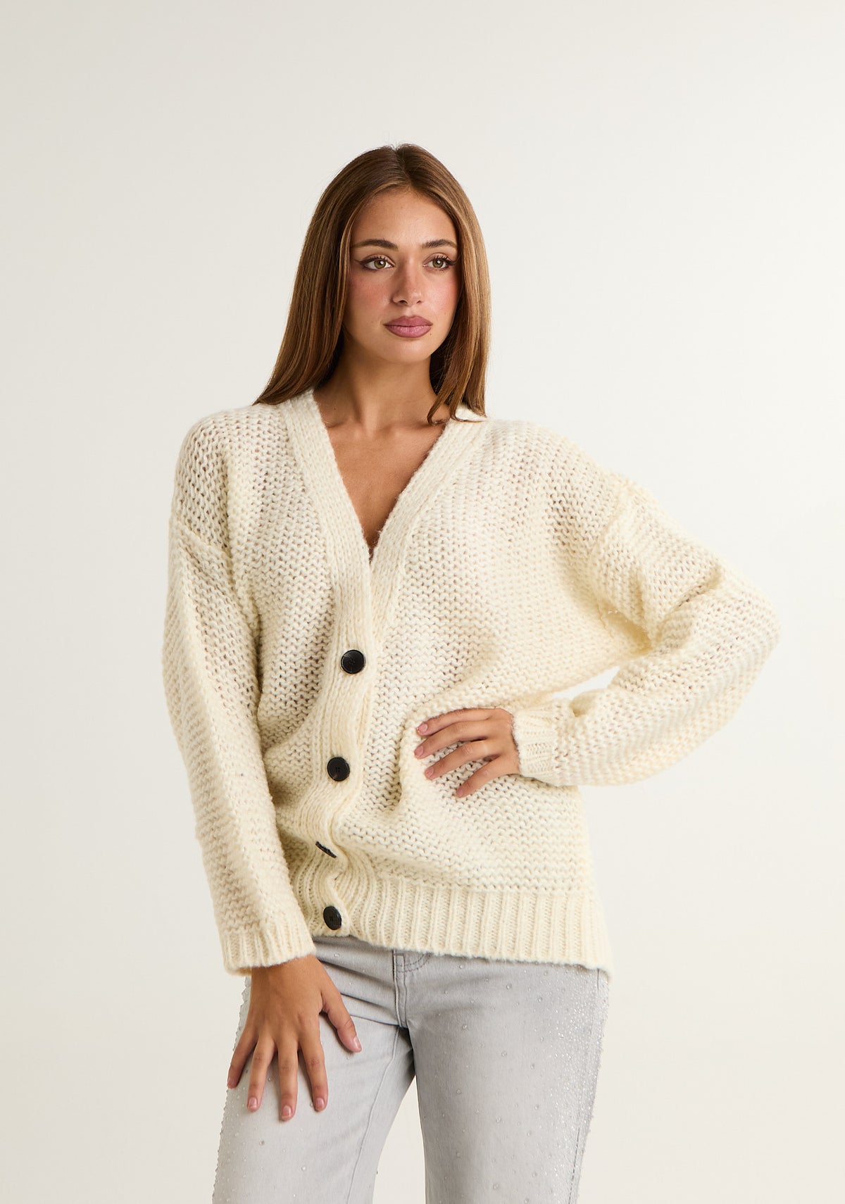 Cardigan in maglia spessa