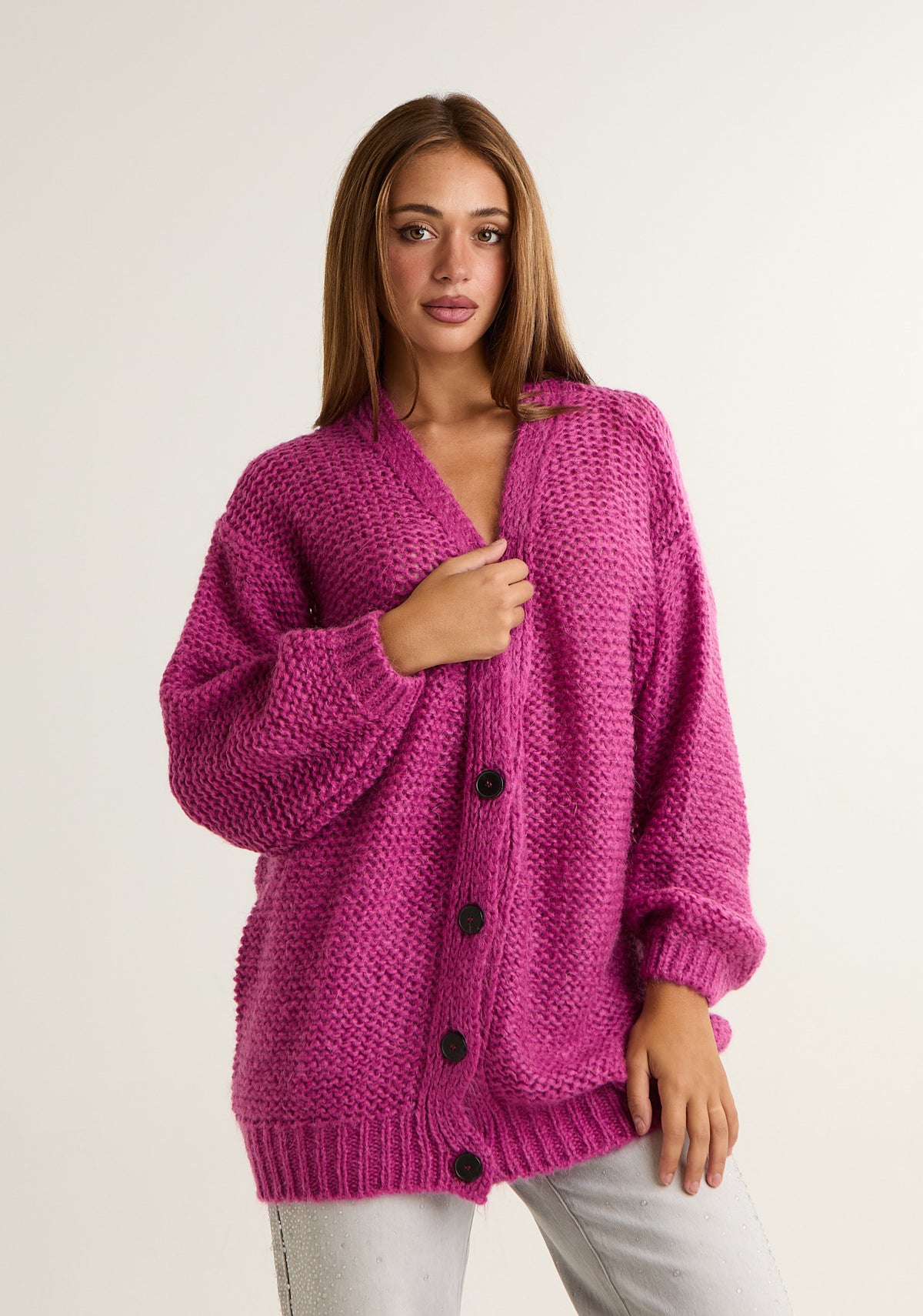 Cardigan in maglia spessa