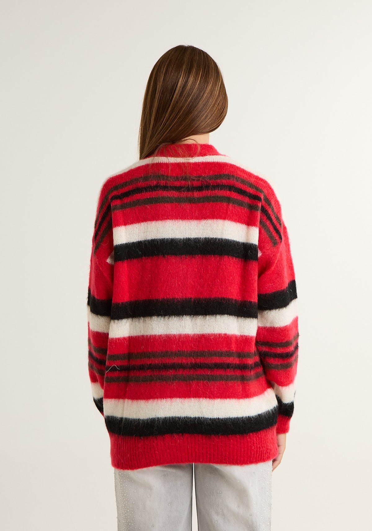 Cardigan comodo a righe