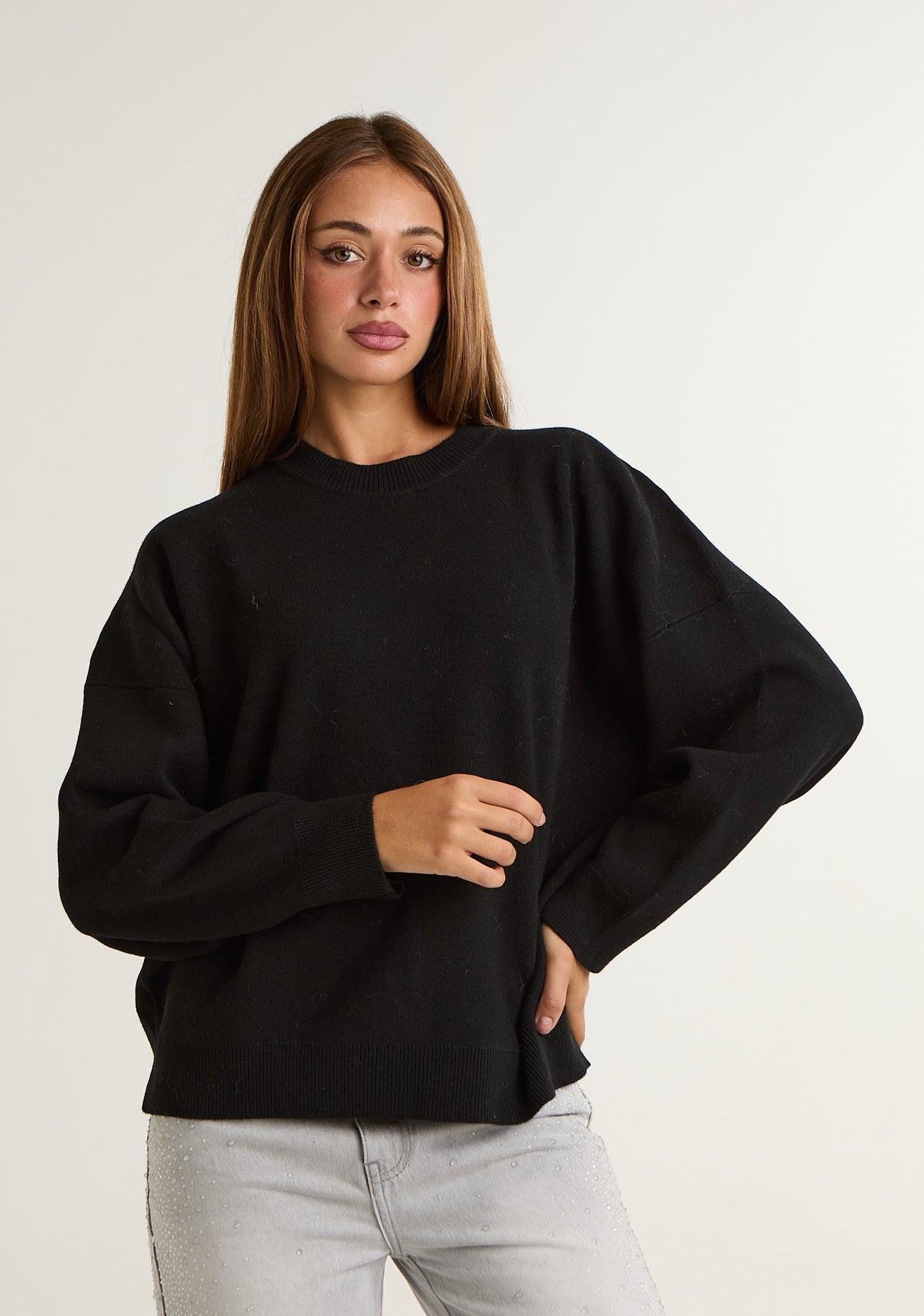 Maglia over in misto lana