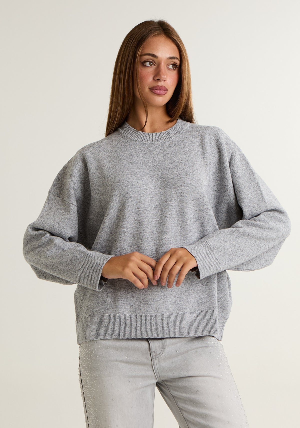Maglia over in misto lana