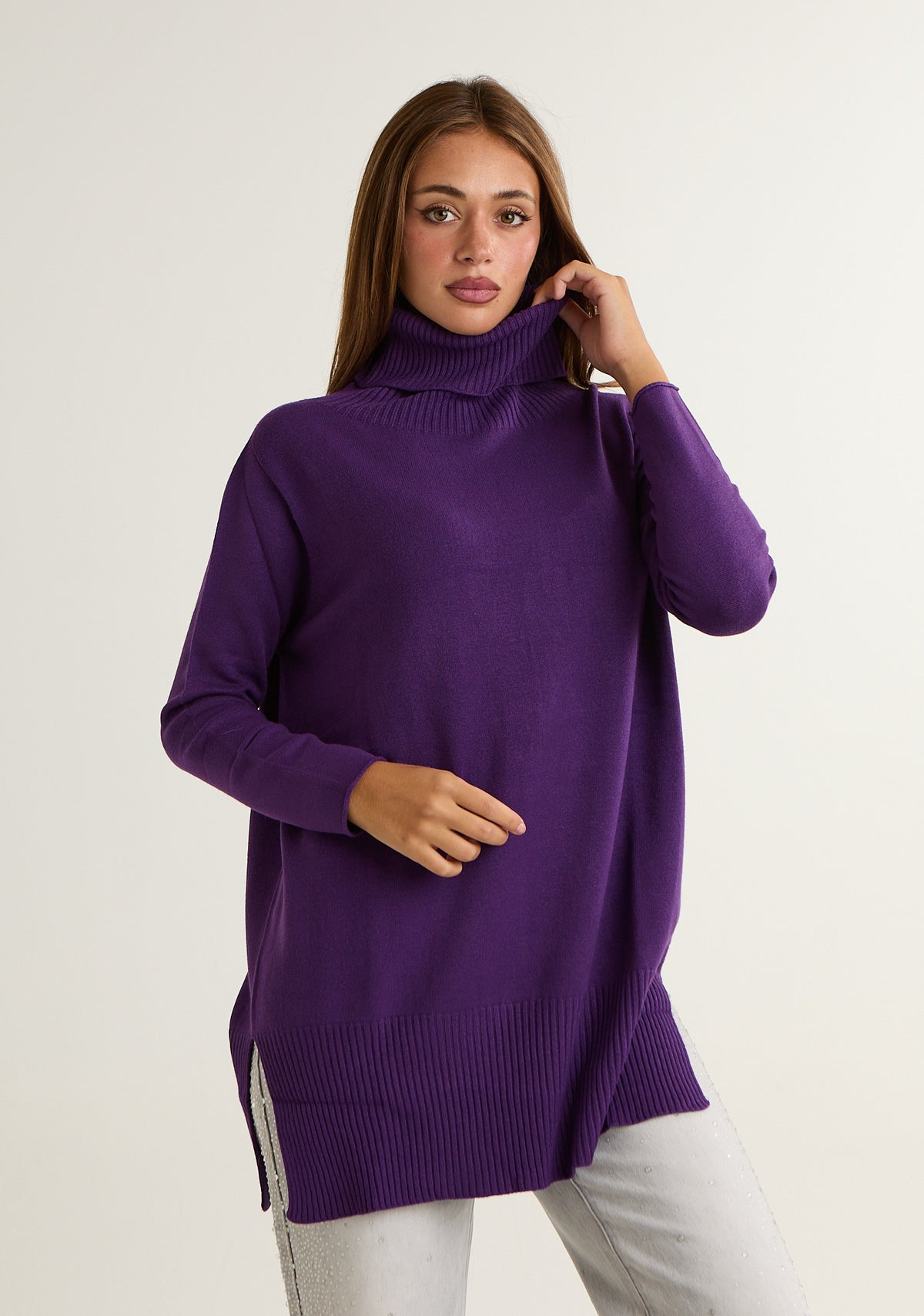Maglia over a collo alto