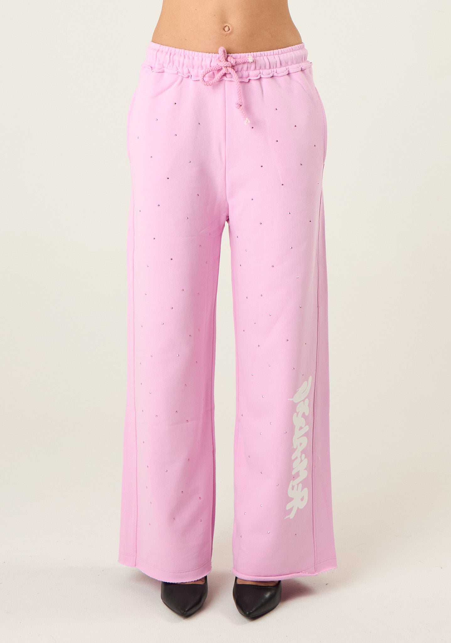 Pantalone tuta in felpa con applicazio