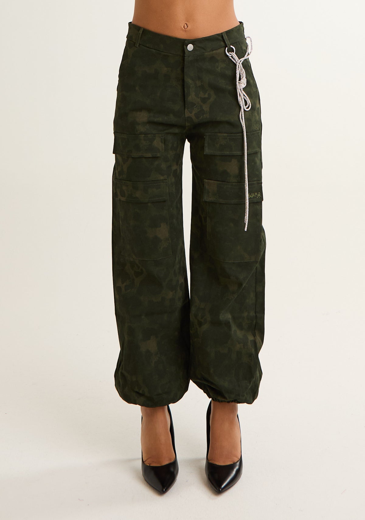 Pantalone cargo maculato