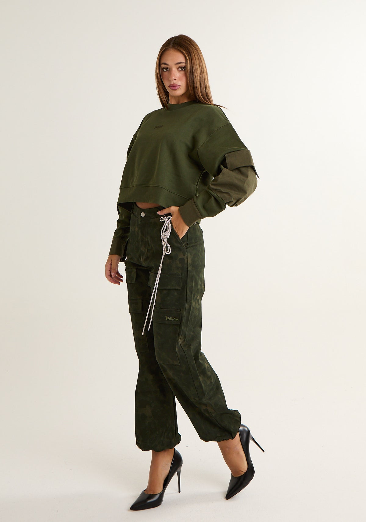 Pantalone cargo maculato