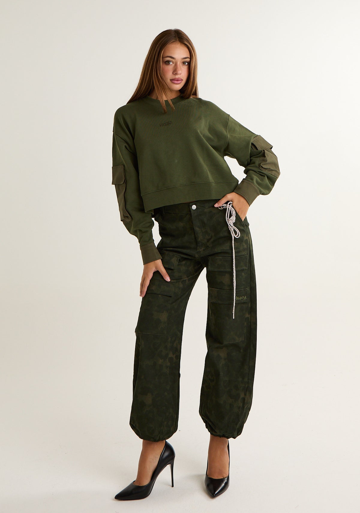 Pantalone cargo maculato