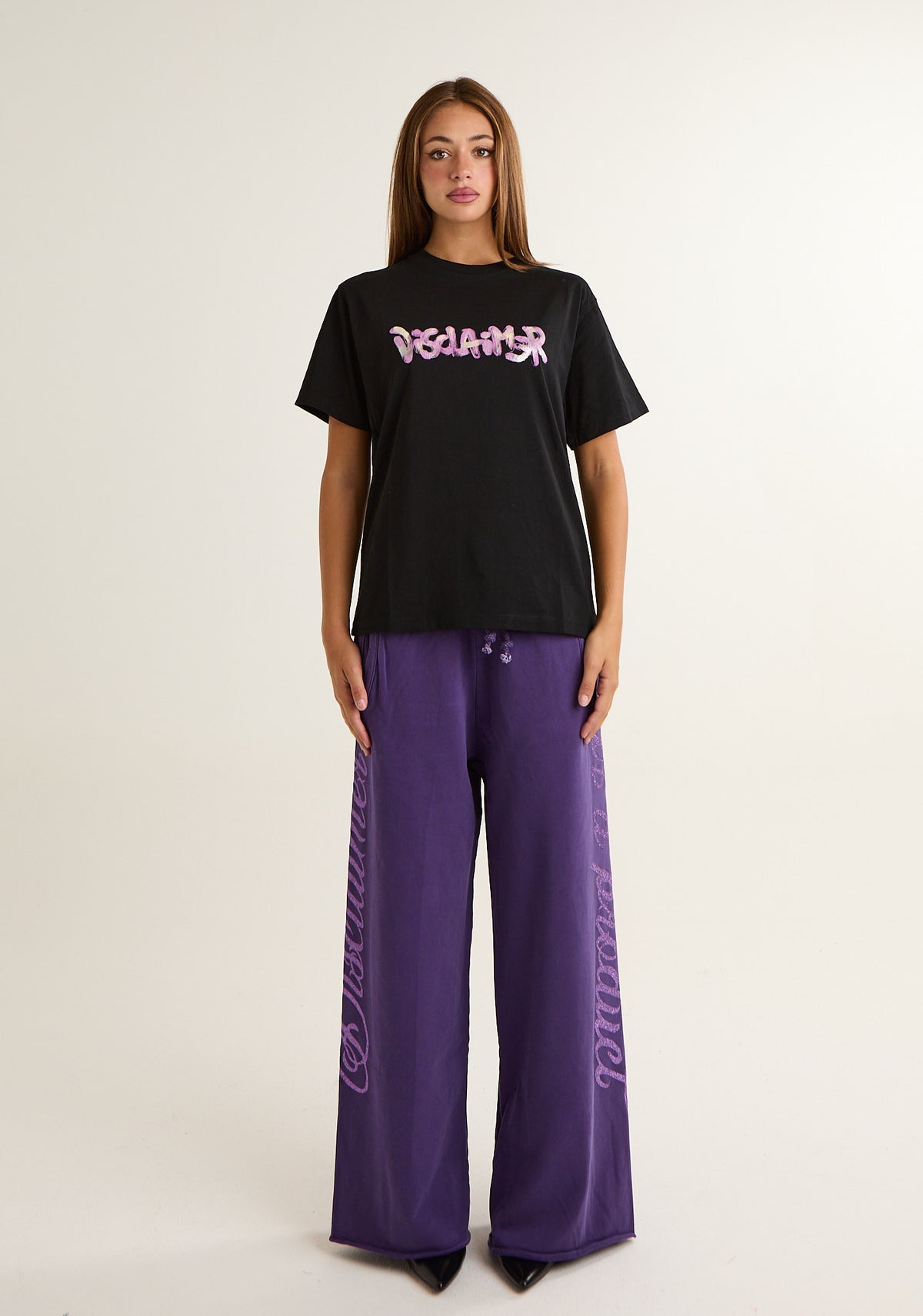 T-shirt con stampa frontale a contrasto