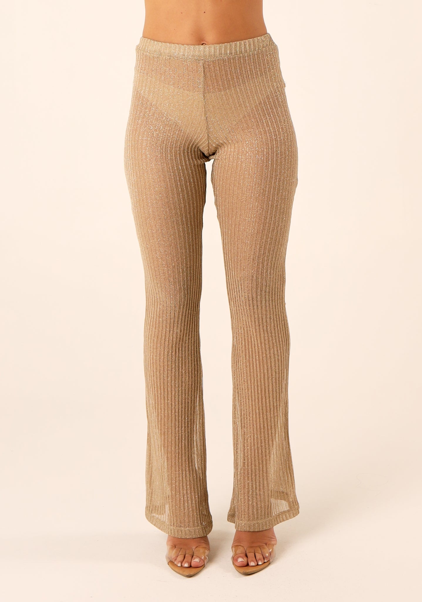 Pantalone zampa trasparent