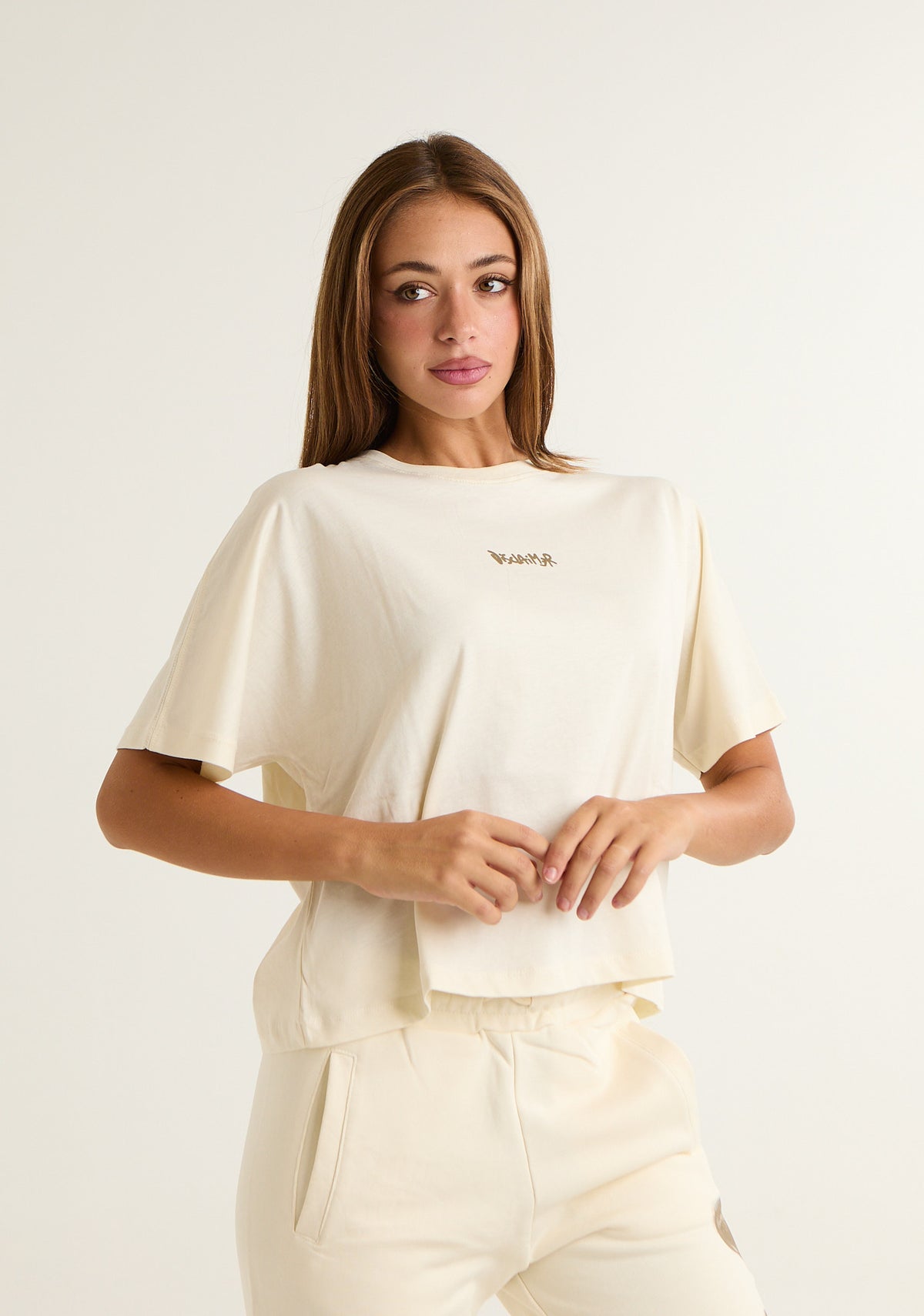 T-shirt a scatoletta con stampa posteriore