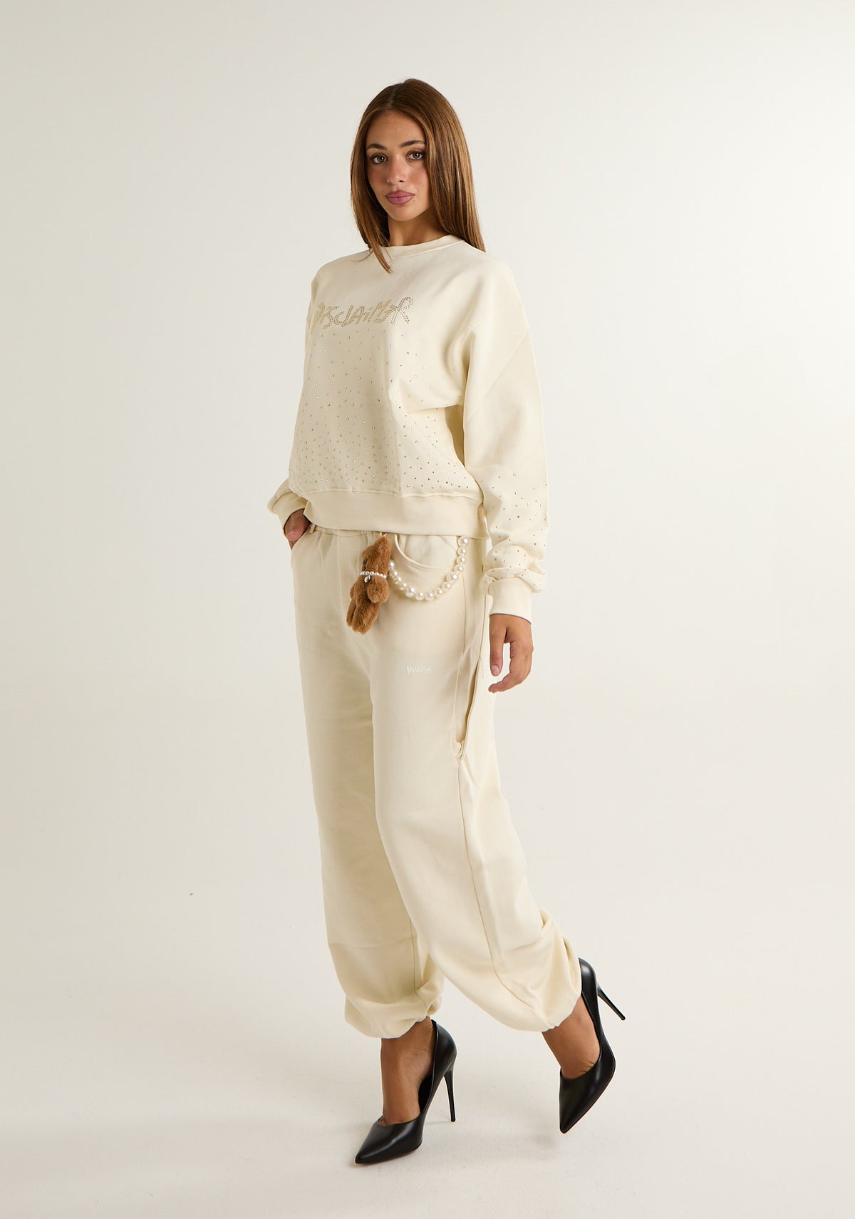 Pantalone tuta con charms teddy