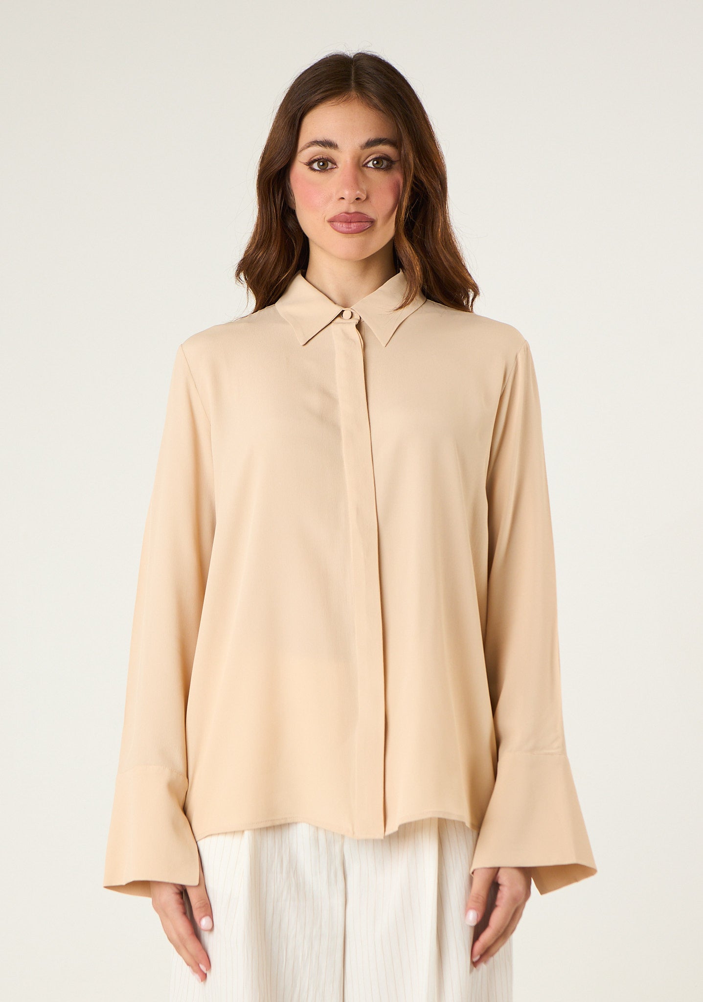 Camicia basic in misto seta