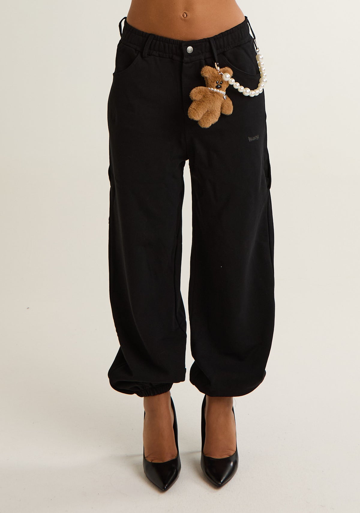 Pantalone tuta con charms teddy