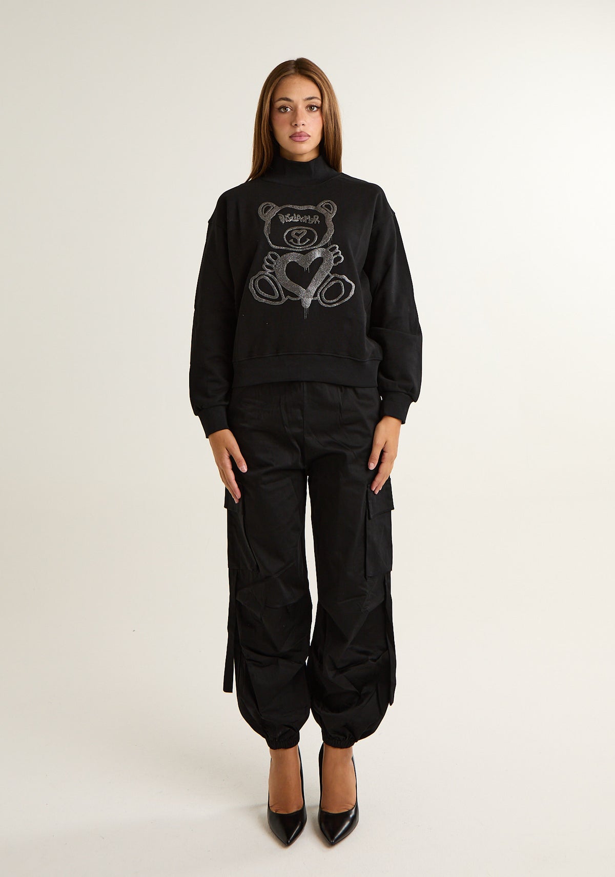 Pantalone cargo in gabardine