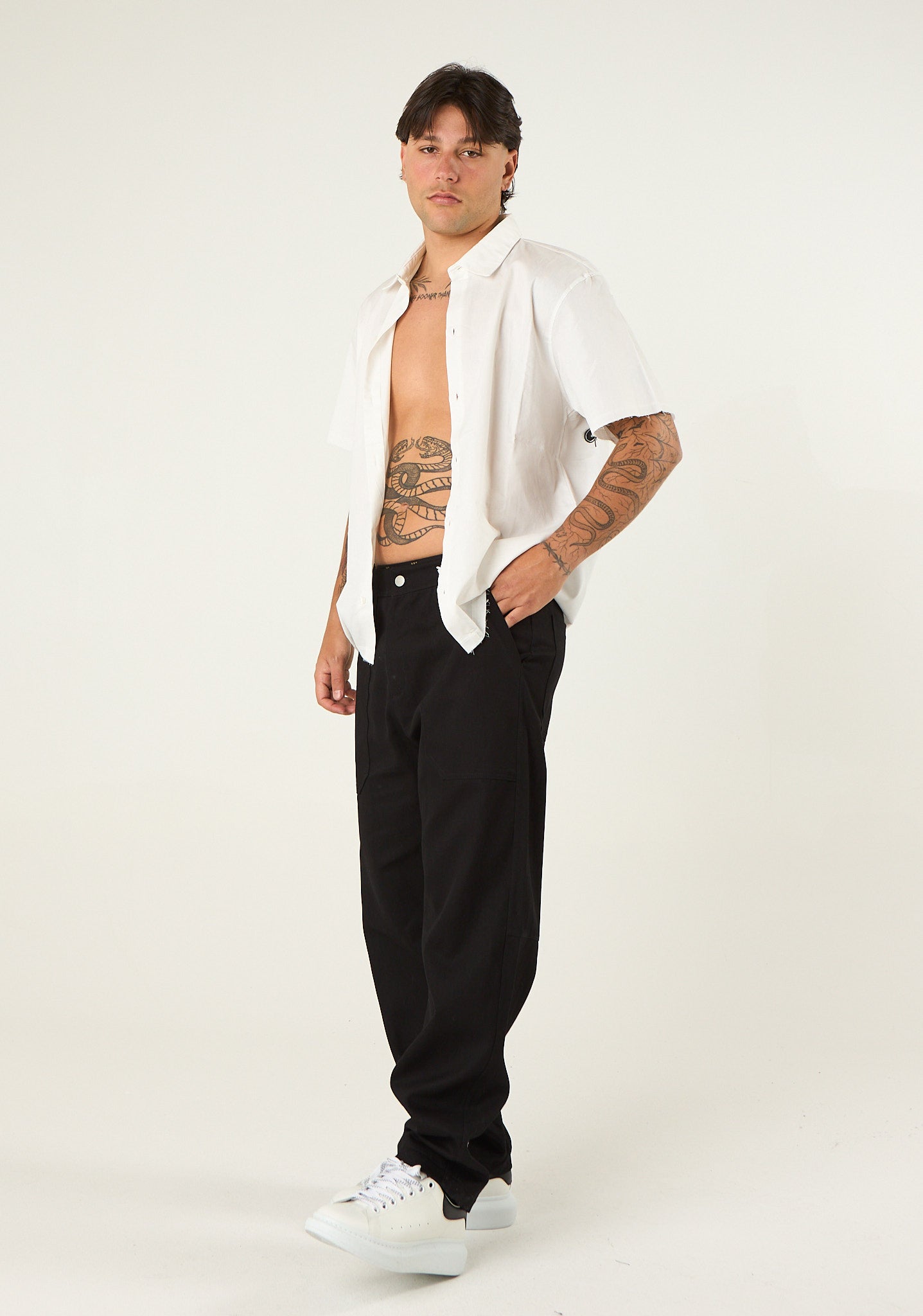 Pantalone regular in gabardina