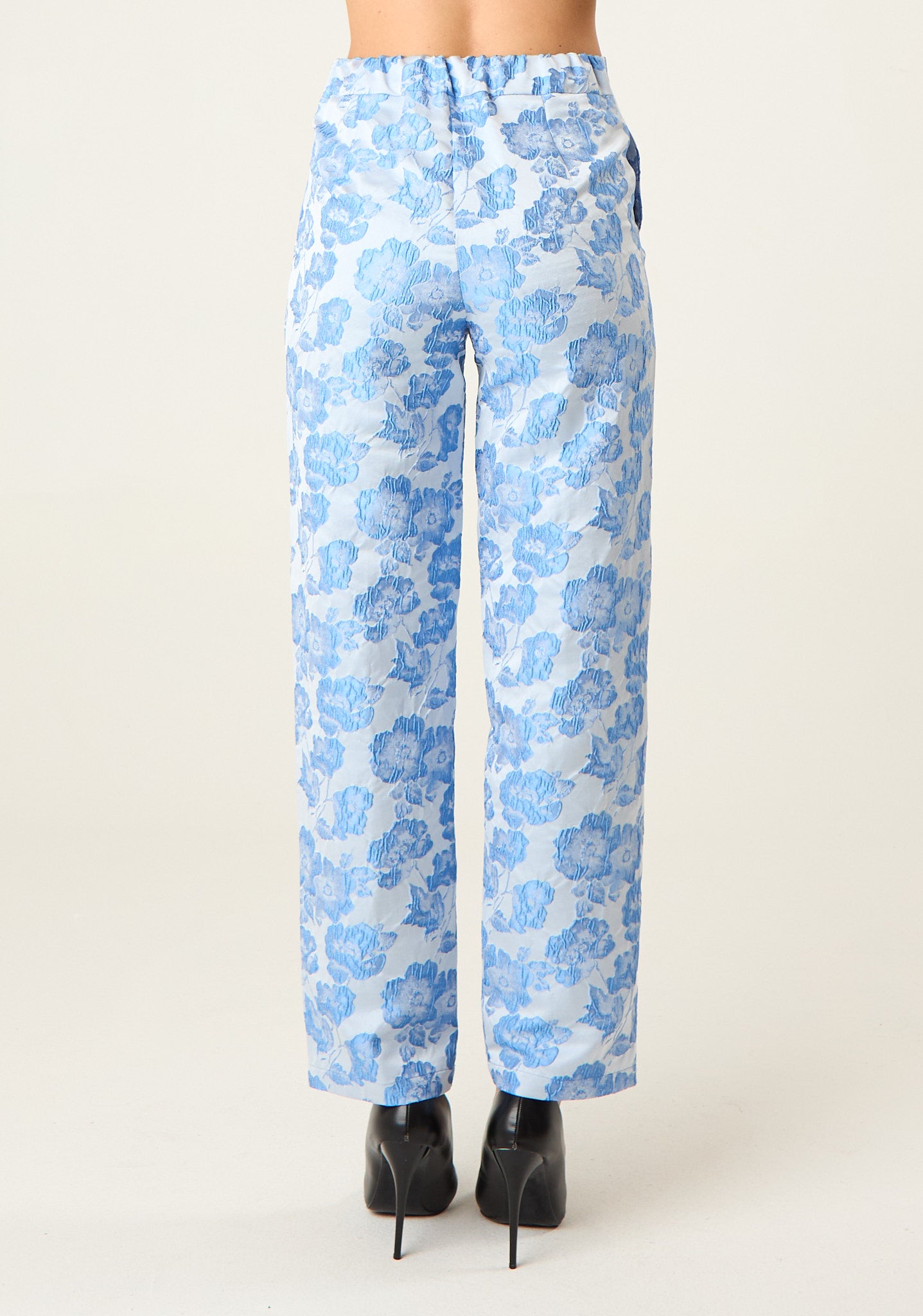 Pantalone in tessuto damascato