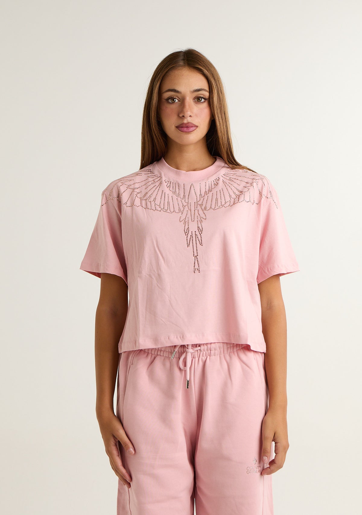 T-shirt con ali preziose