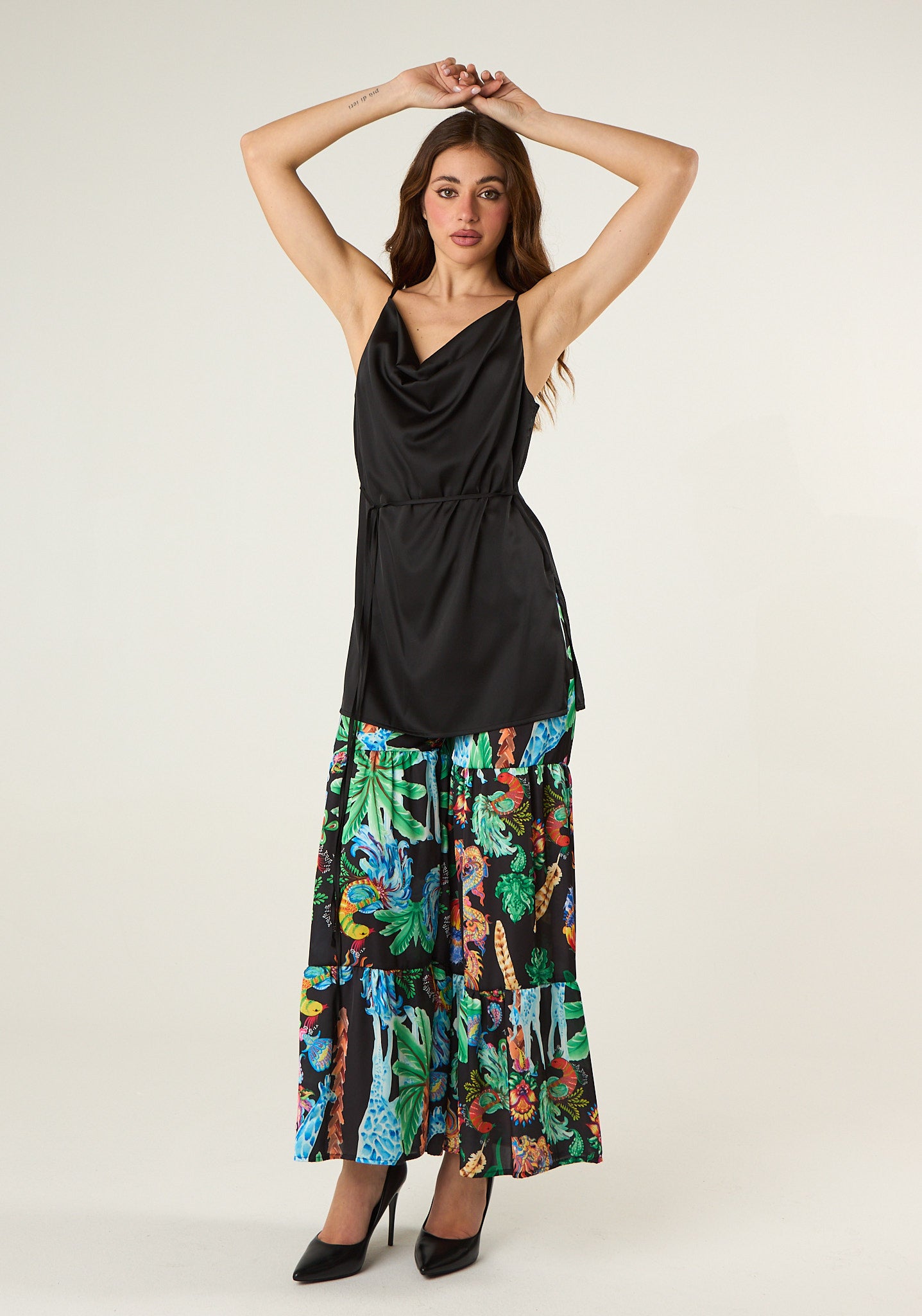 Pantalone a zampa in fantasia jungle