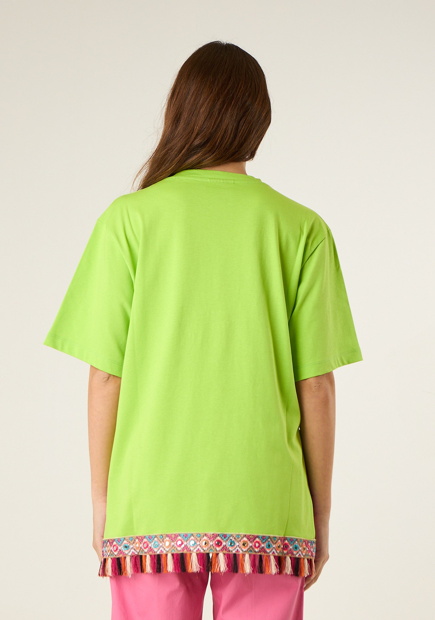 T-shirt con nappe multicolor