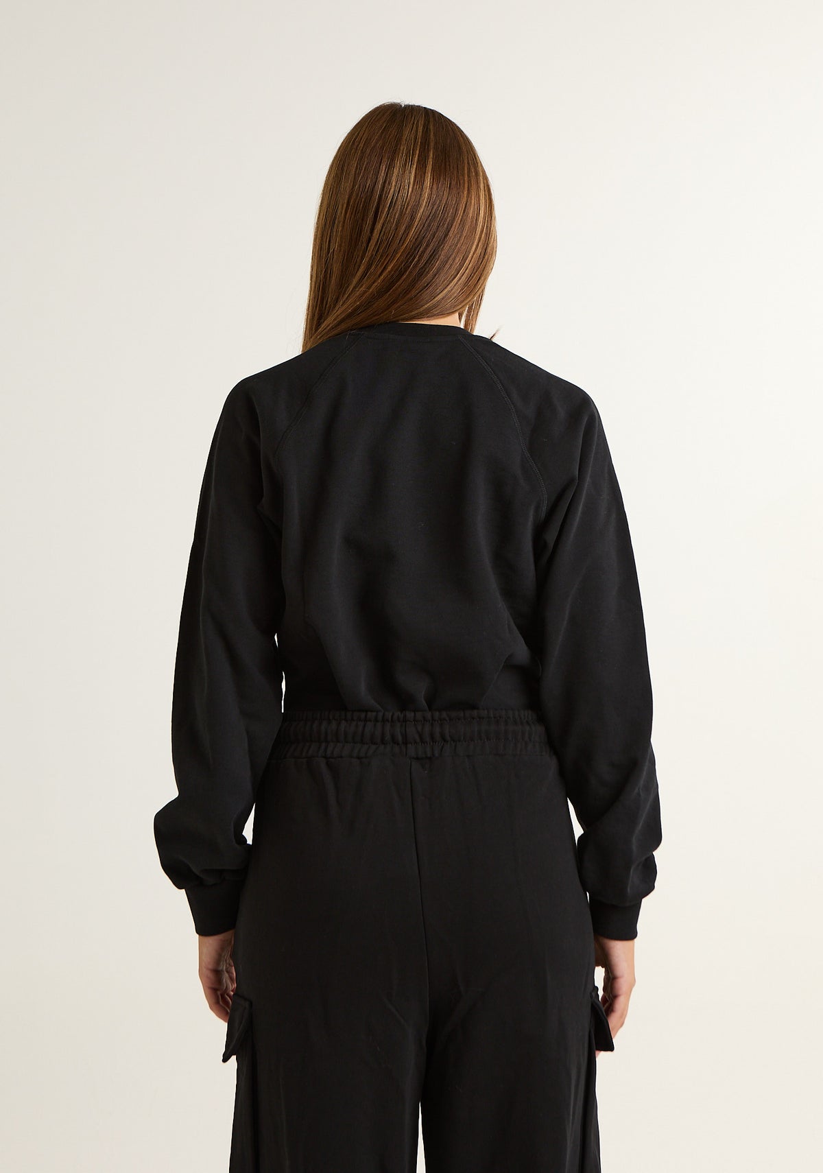 Felpa body con applicazioni frontali