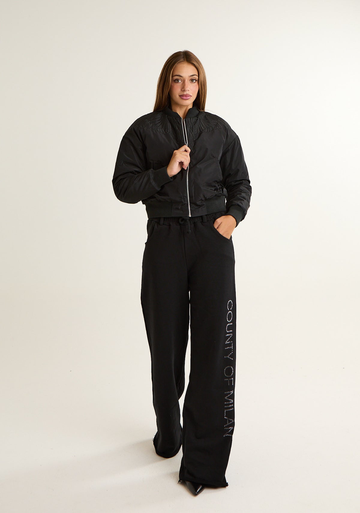 Pantalone palazzo in felpa