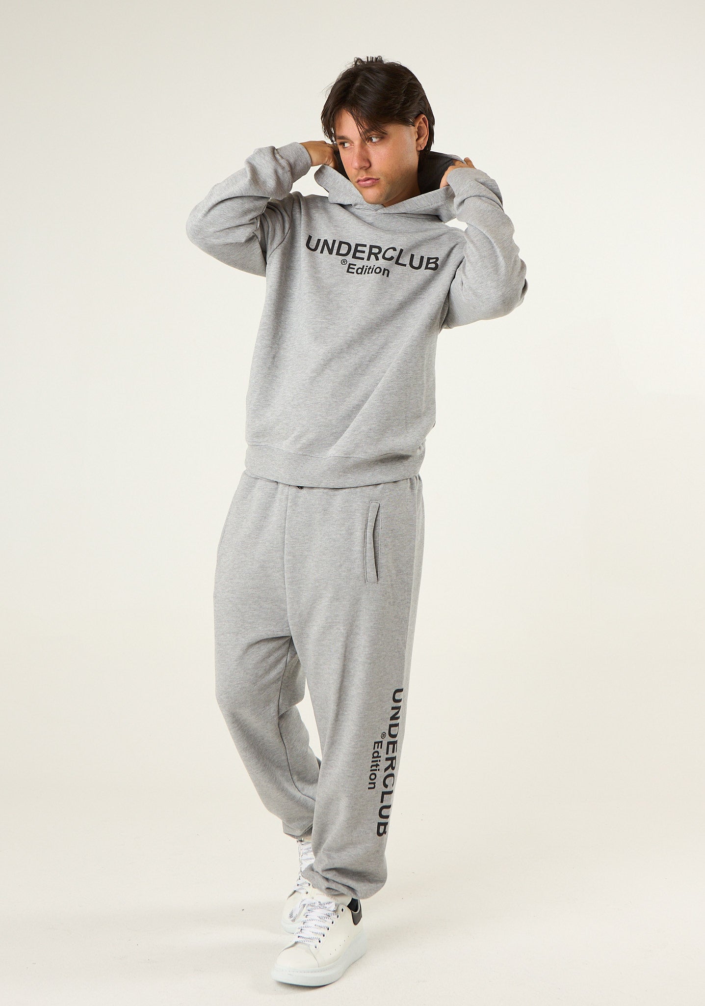 Felpa cappuccio con stampa frontale