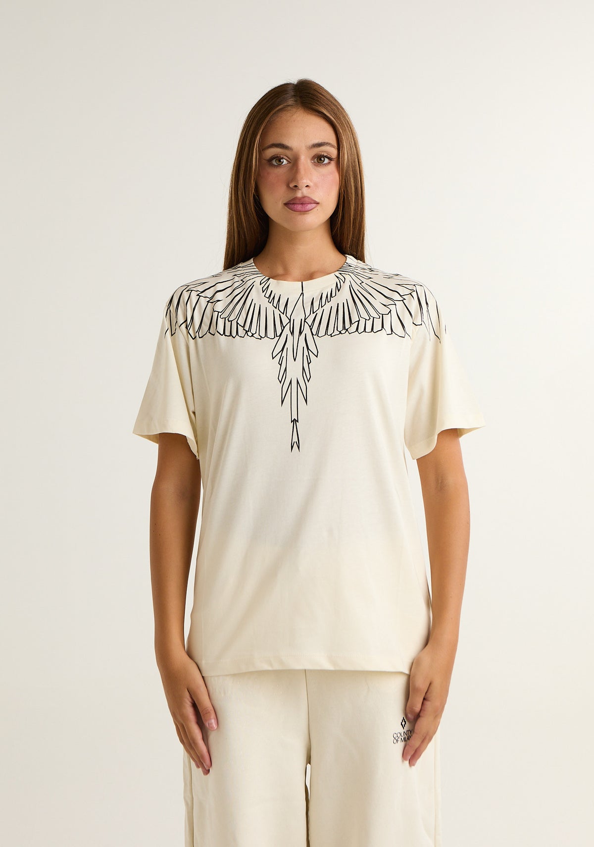 T-shirt con ali a contrasto
