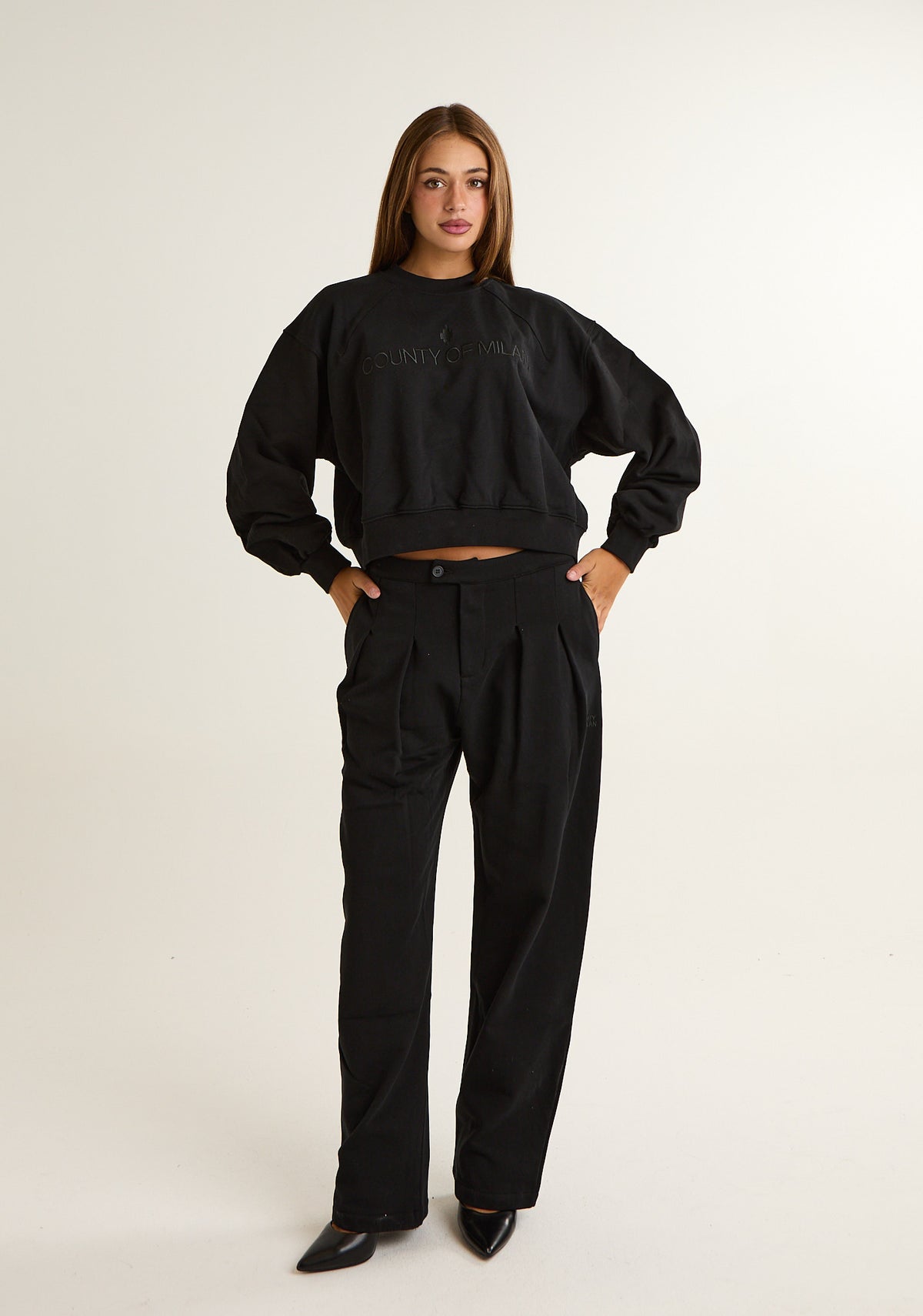 Pantalone in felpa con pences