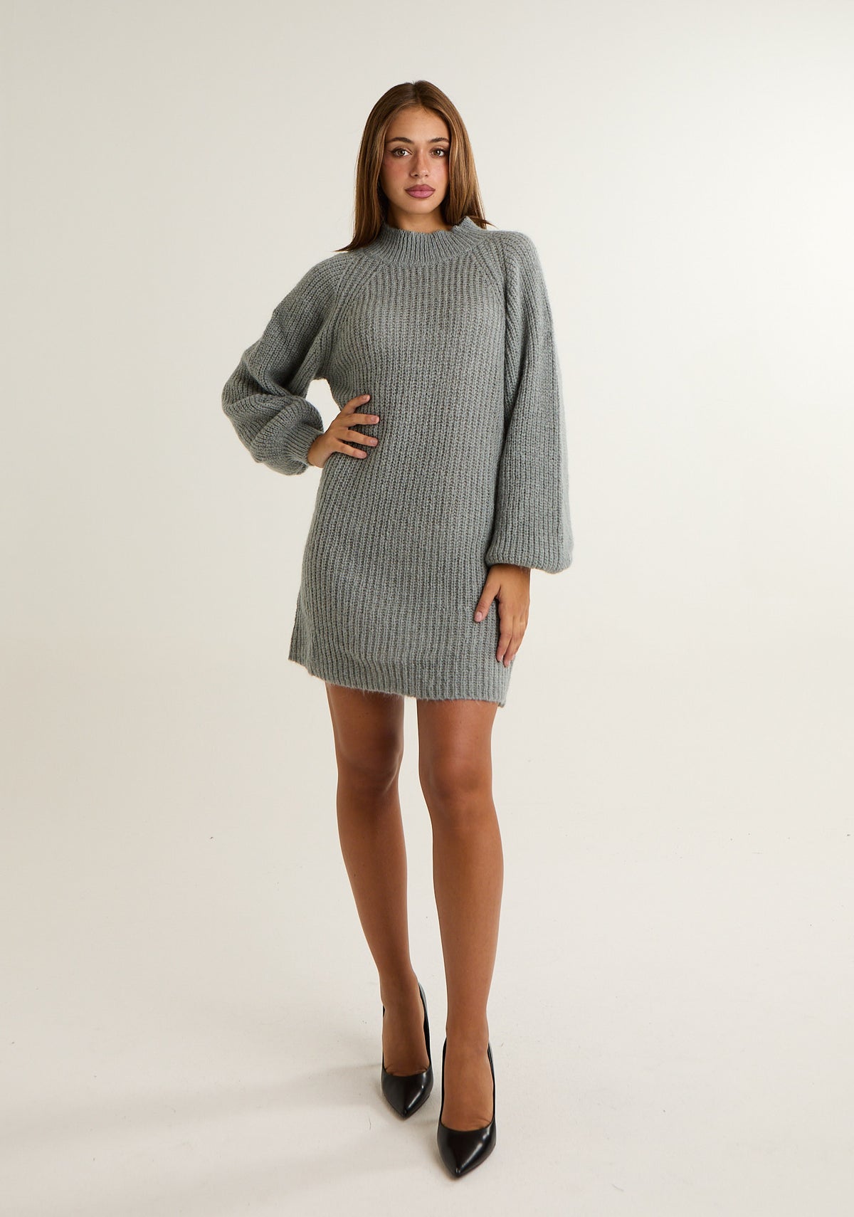 Abito in misto mohair con ampie maniche