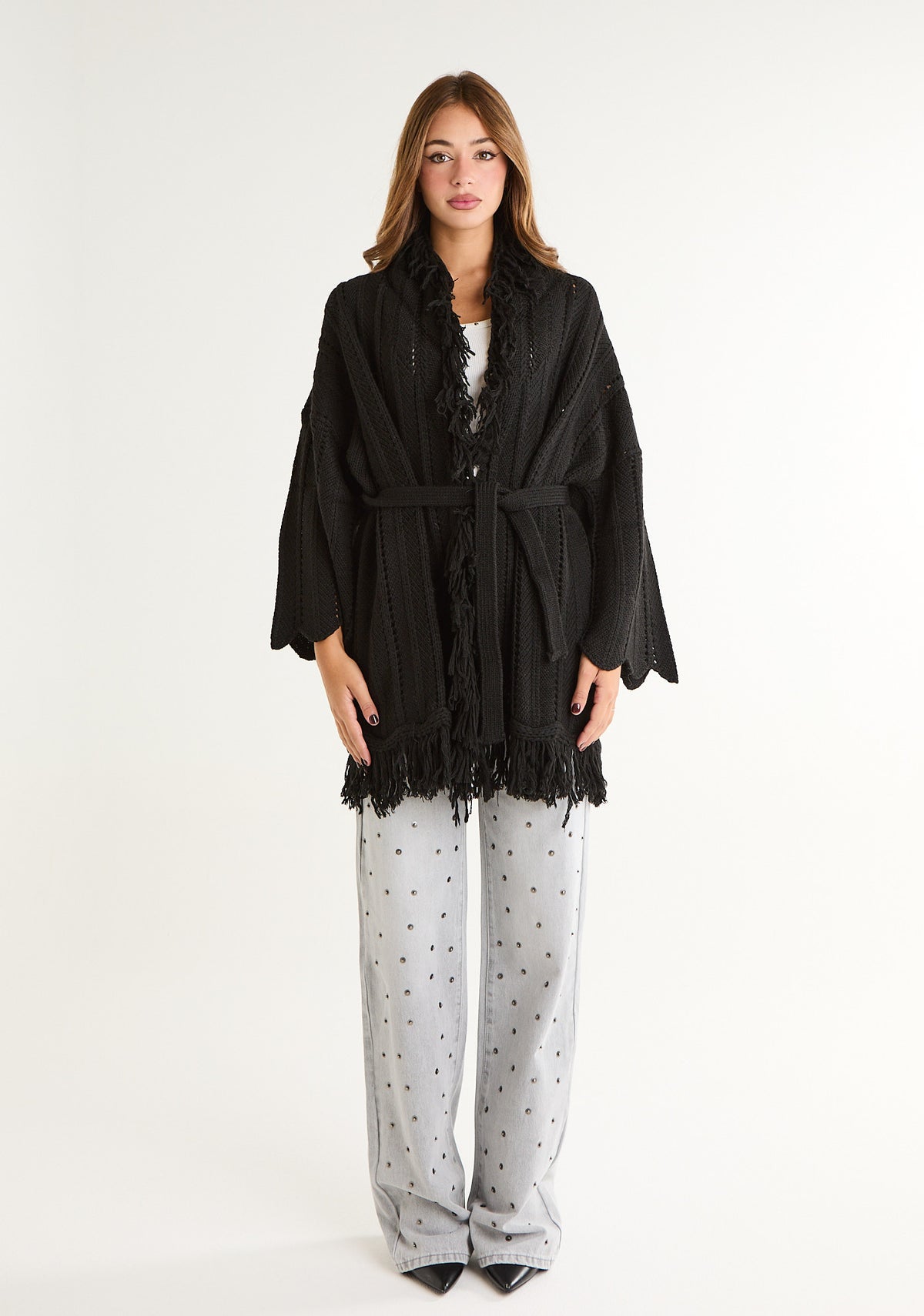 Cardigan con frange