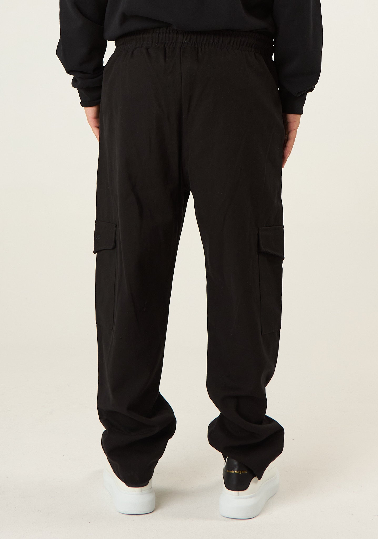 Pantalone cargo in gabardina