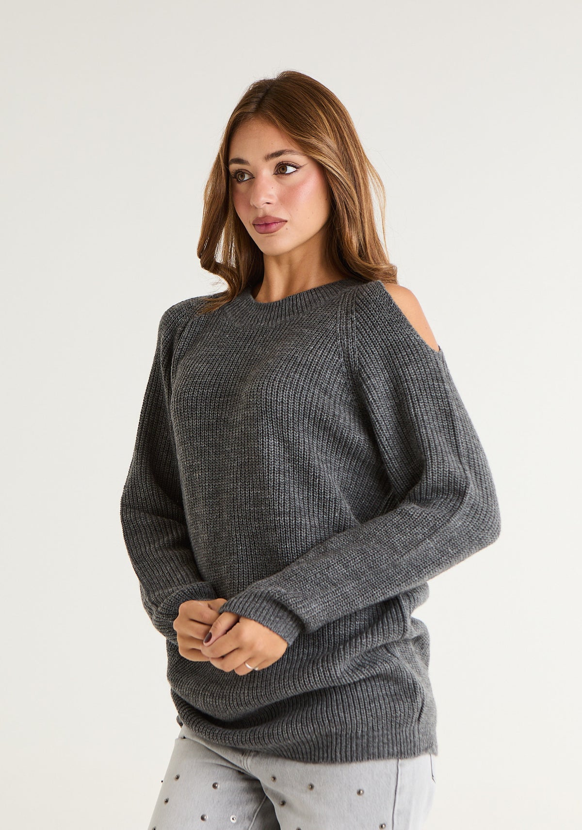 Maglia lunga con omeri scoperti