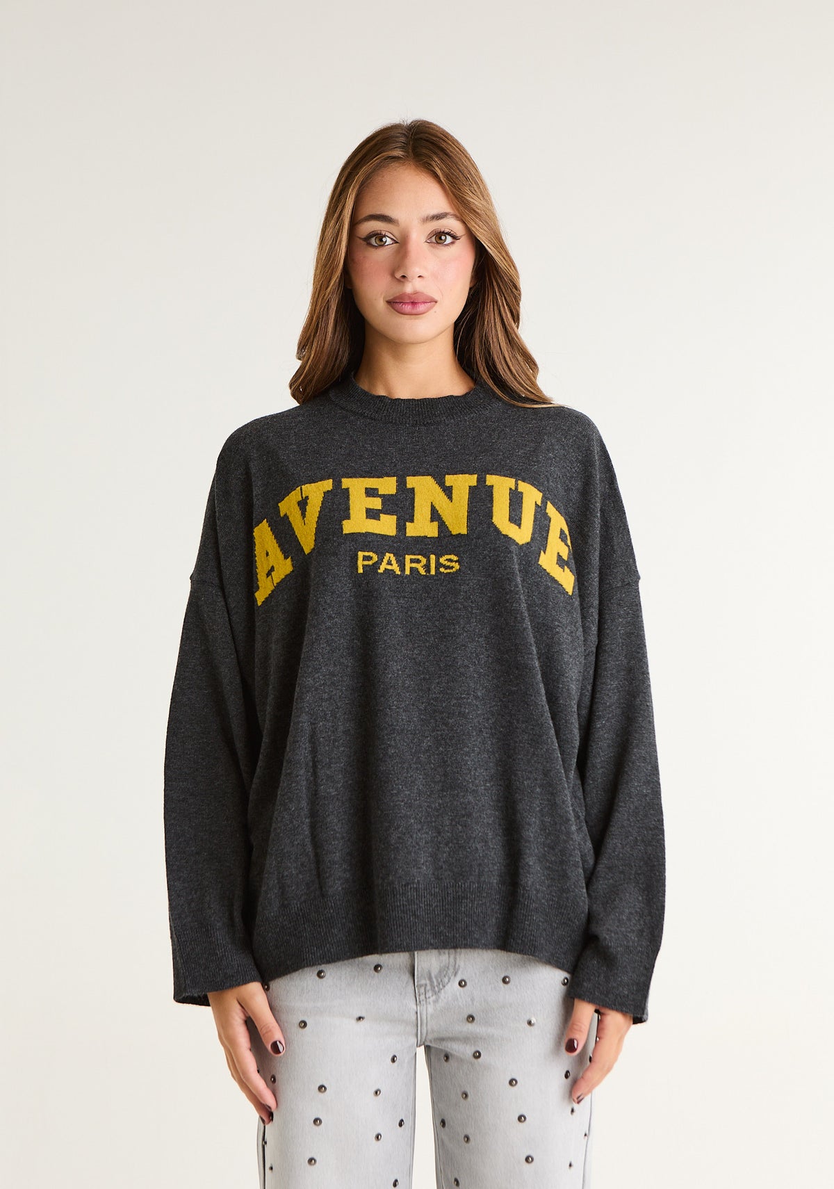Maglia over in lana pettinata