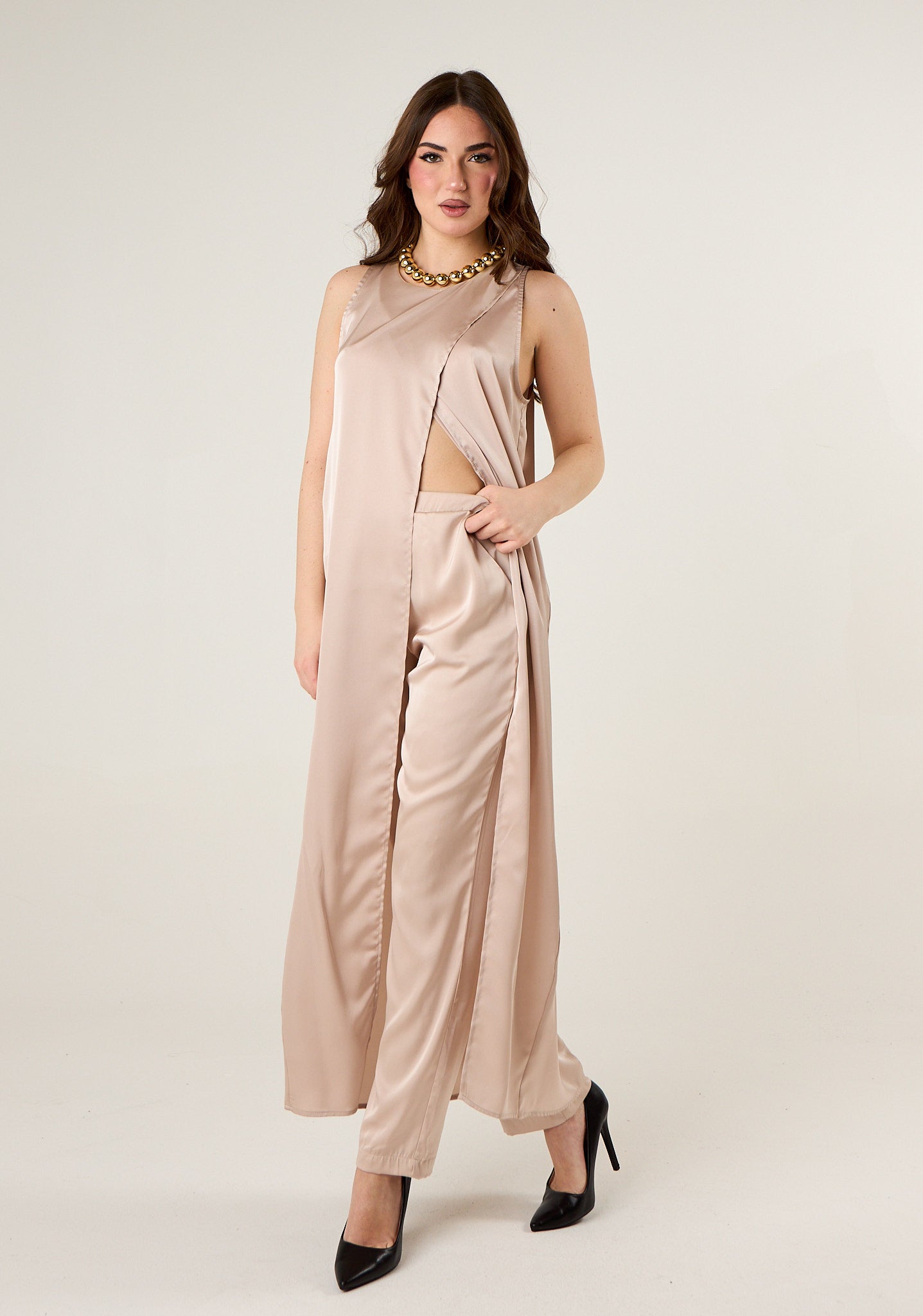Pantalone dritti in tessuto scivolato