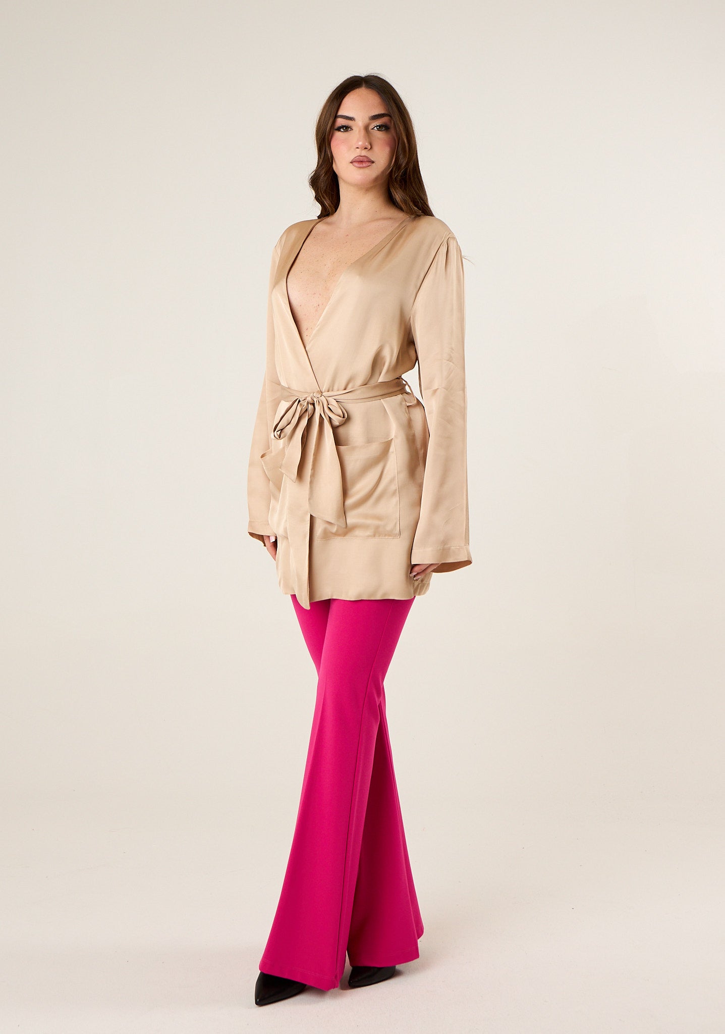 Cardigan in simil raso