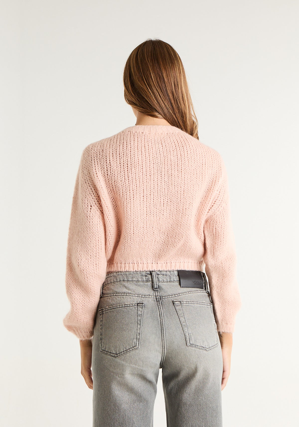 Cardigan corto in maglia spessa