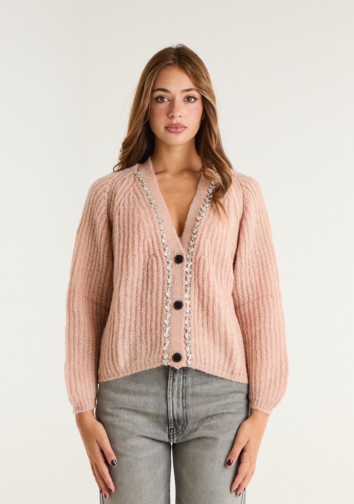 Cardigan con applicazioni