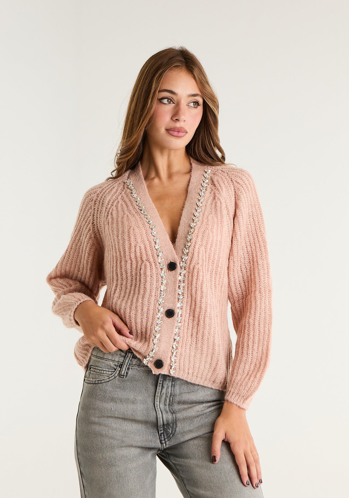 Cardigan con applicazioni