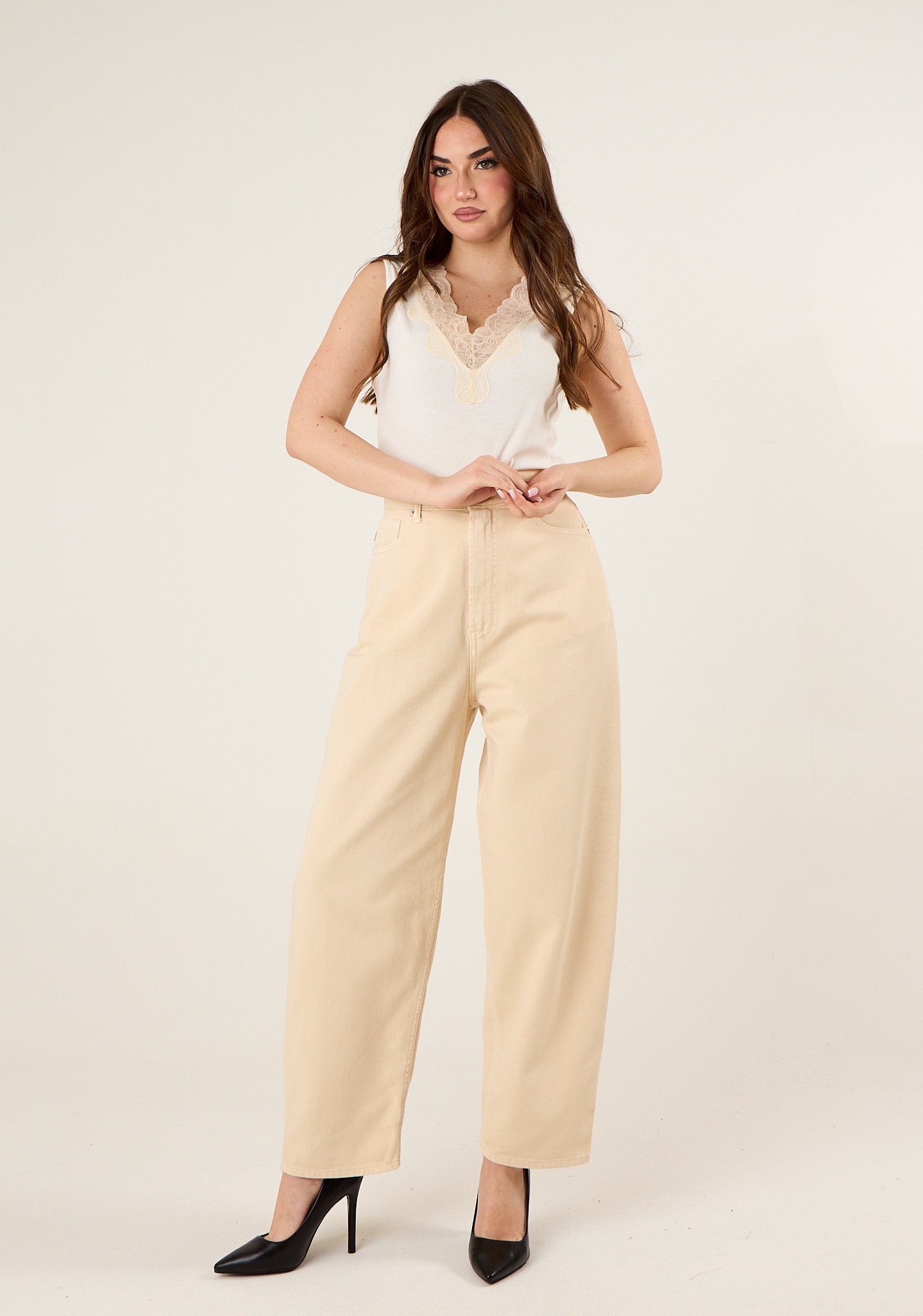 Jeans colorato Laila a gamba morbida