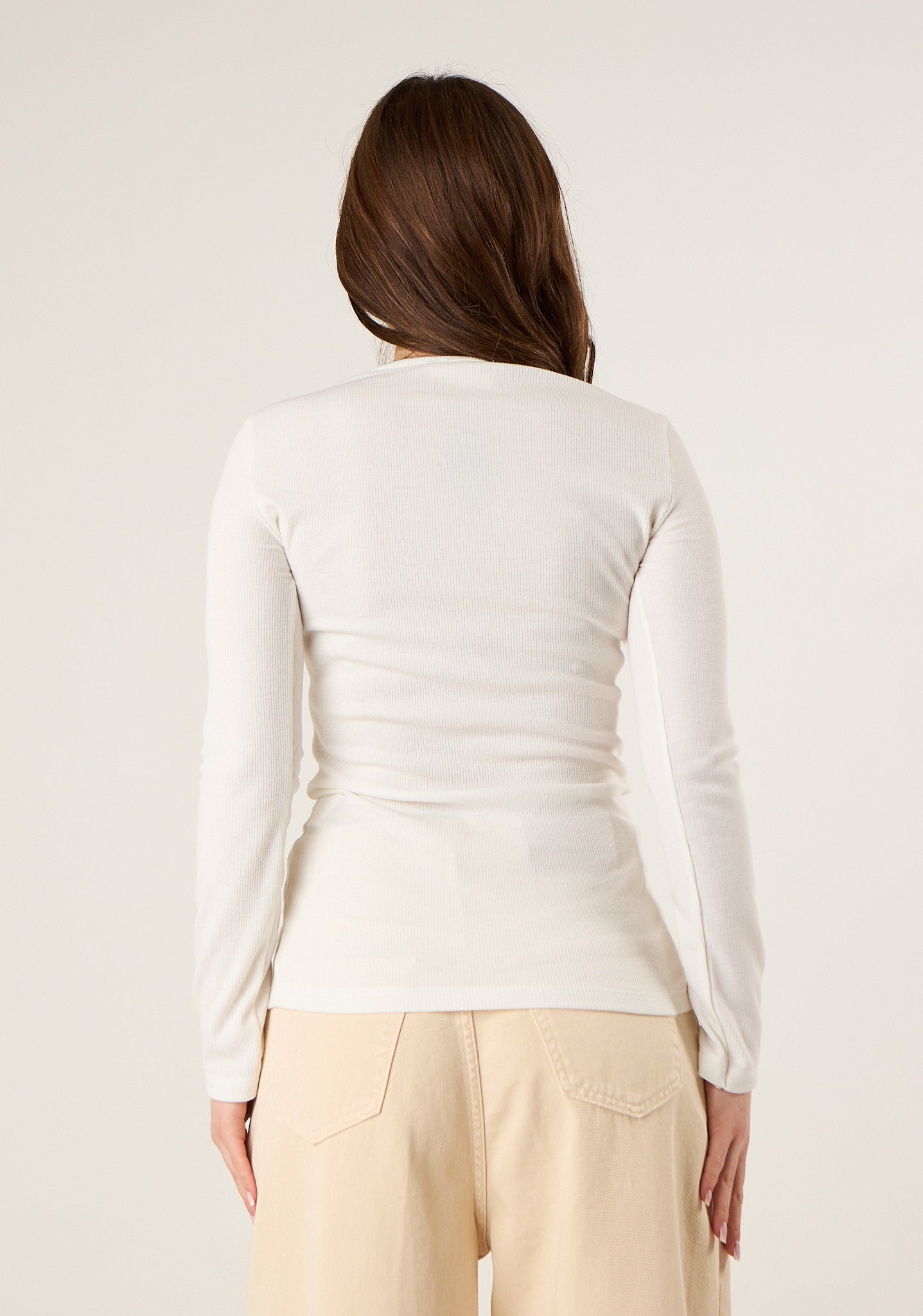 Maglia a costine a maniche lunghe