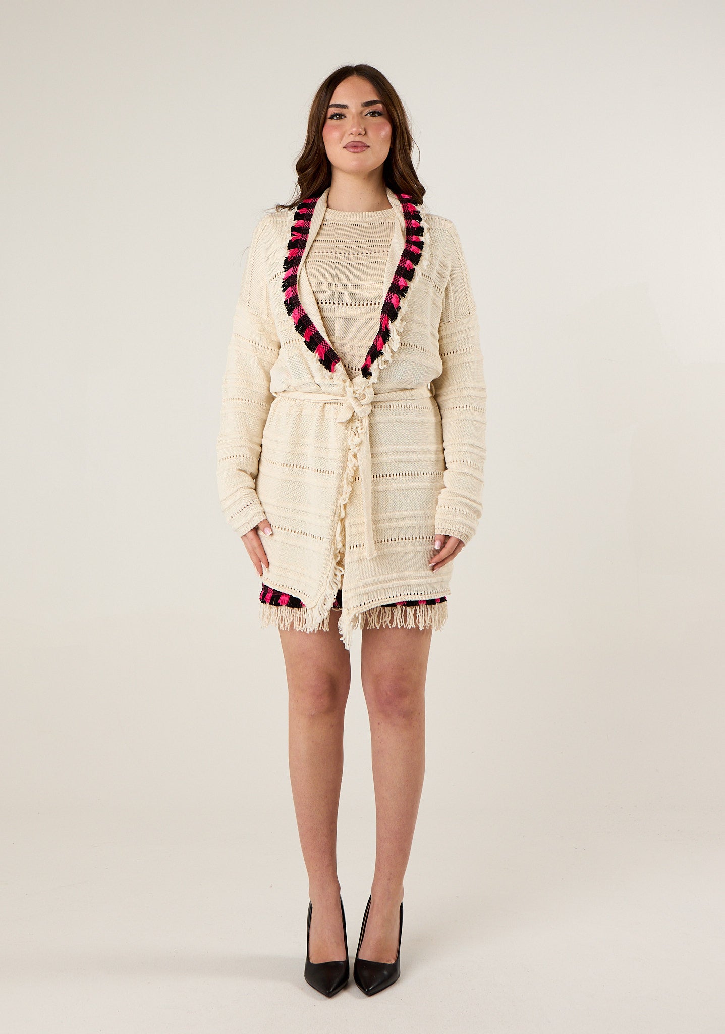 Cardigan con frange