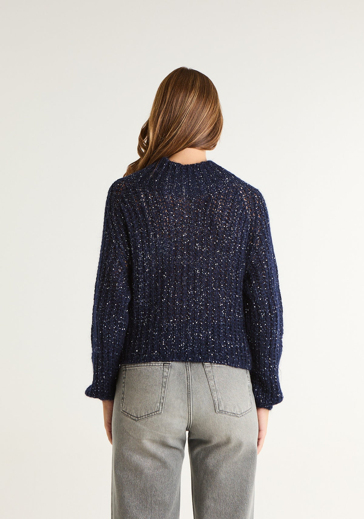 Maglia lurex a mezzo collo